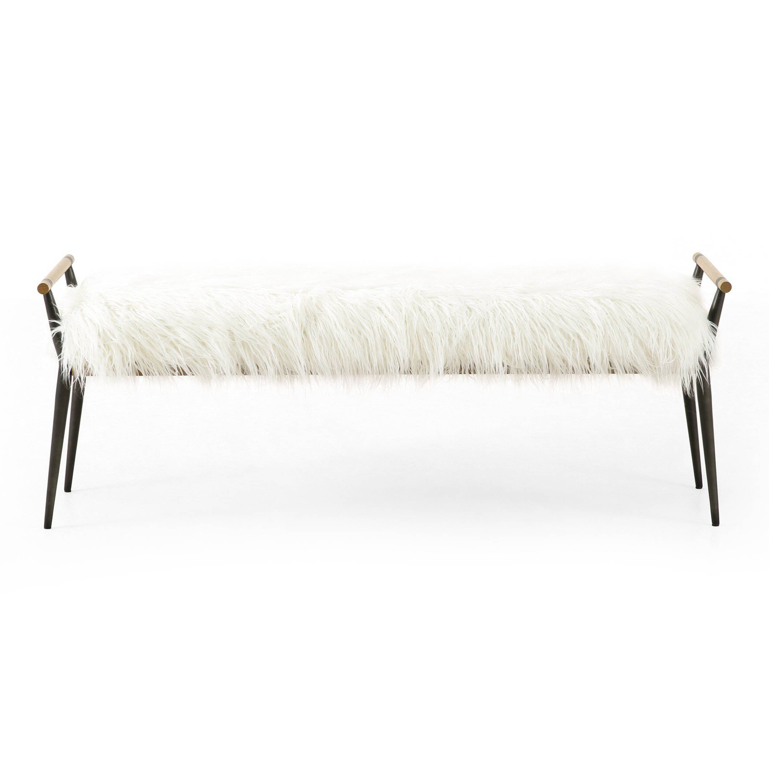 Charlotte Bench, Mongolian Cream Fur