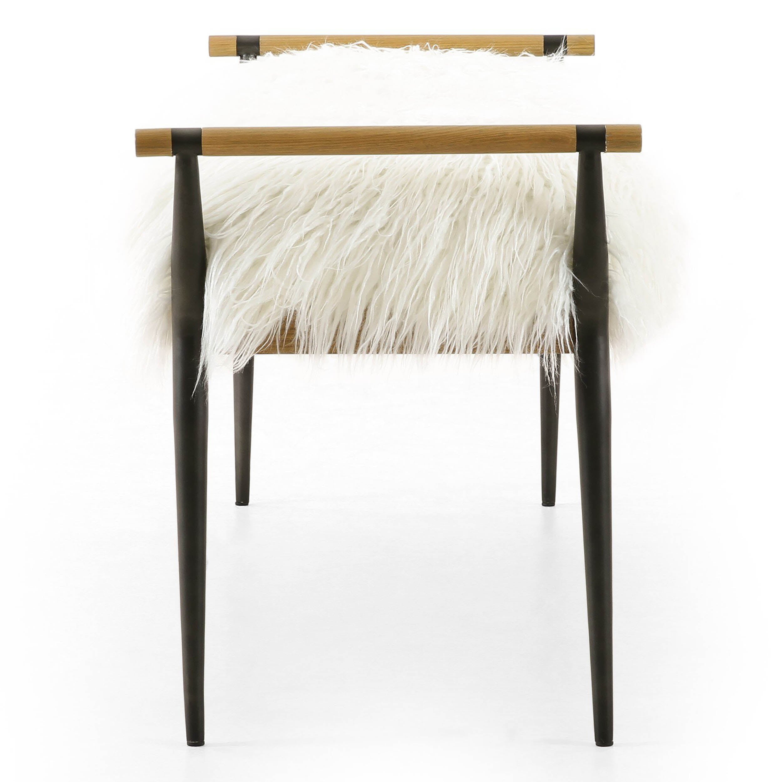 Charlotte Bench, Mongolian Cream Fur