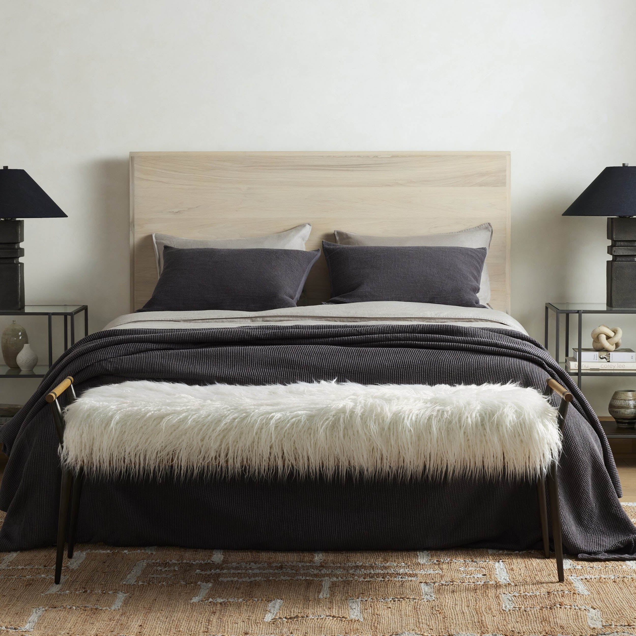 Charlotte Bench, Mongolian Cream Fur