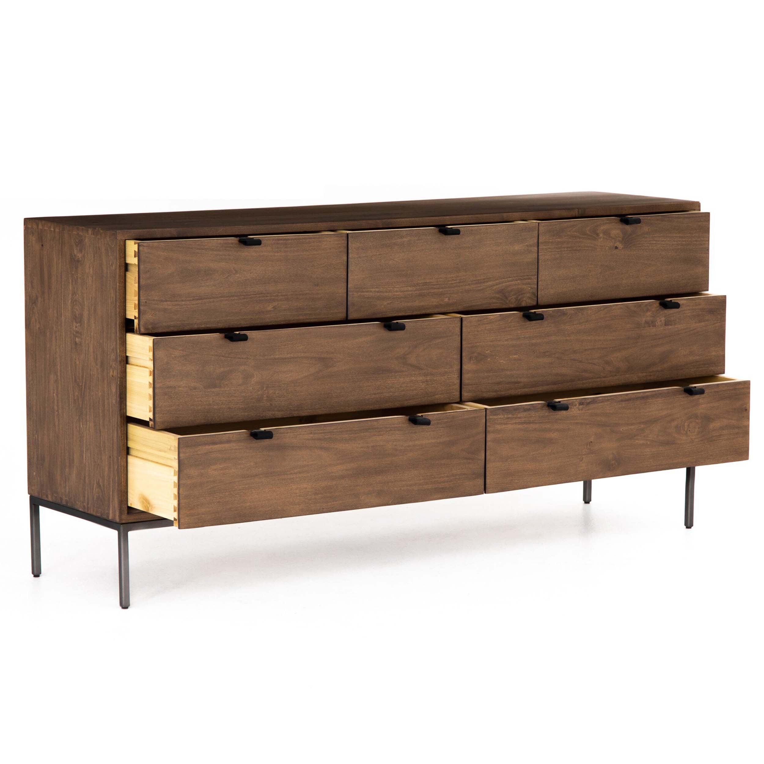 Trey 7 Drawer Dresser, Auburn Poplar