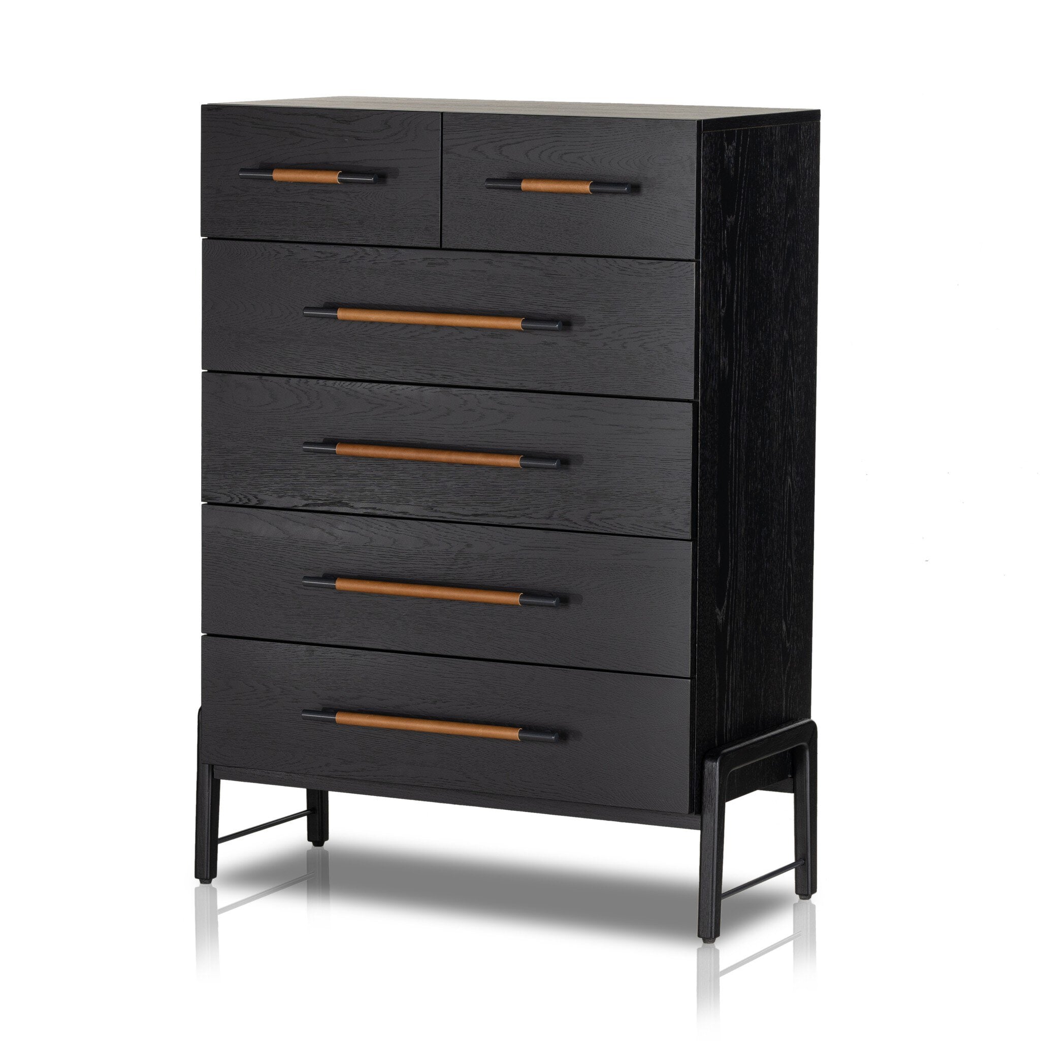 Rosedale 6 Drawer Tall Dresser, Ebony Oak Veneer