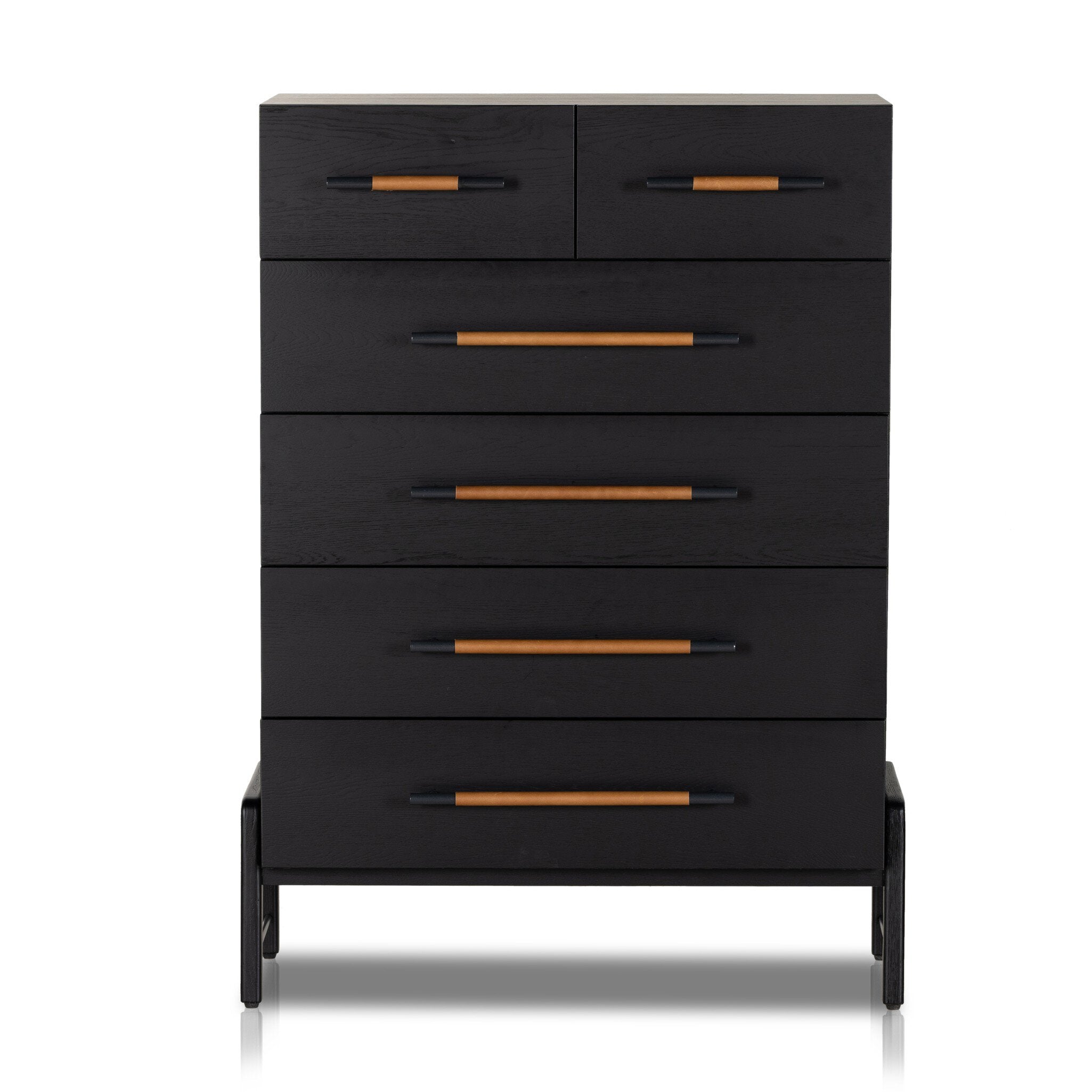 Rosedale 6 Drawer Tall Dresser, Ebony Oak Veneer