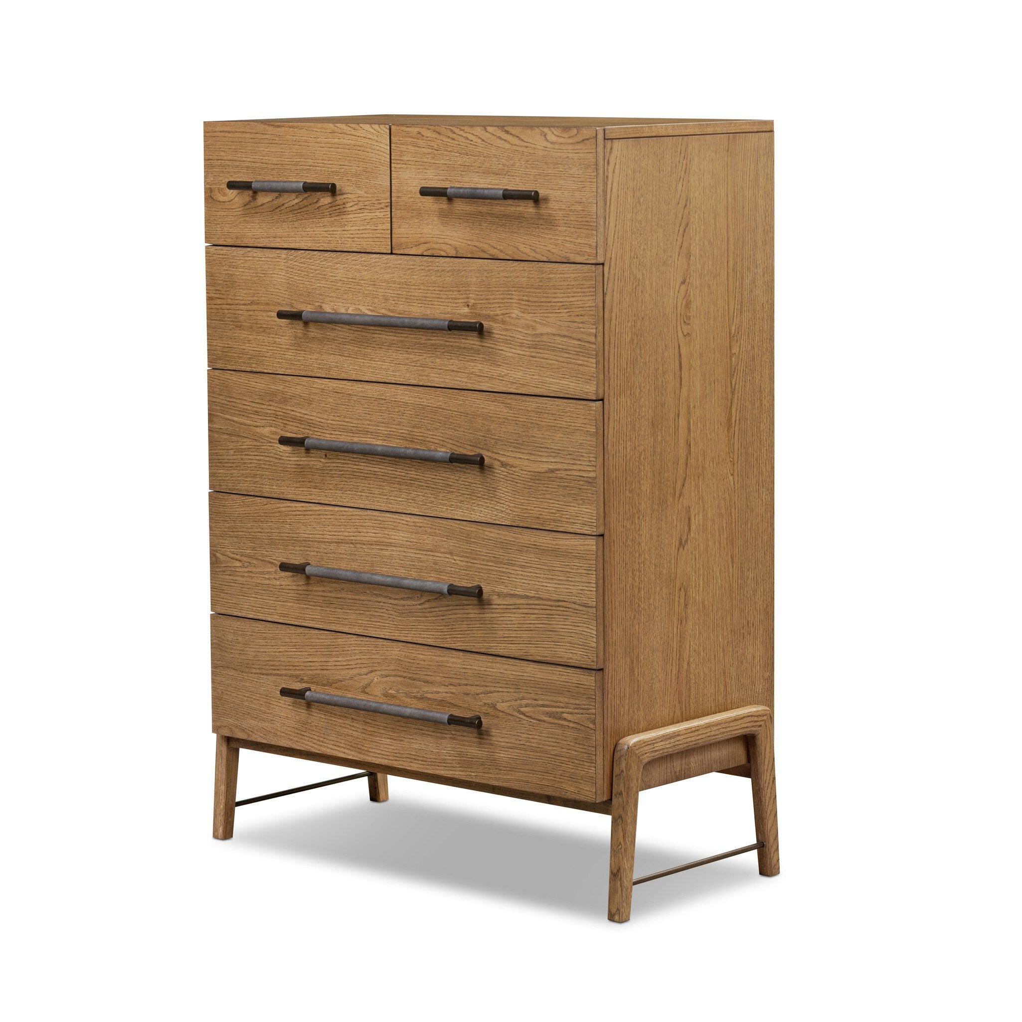 Rosedale 6 Drawer Tall Dresser, Amber Oak Veneer