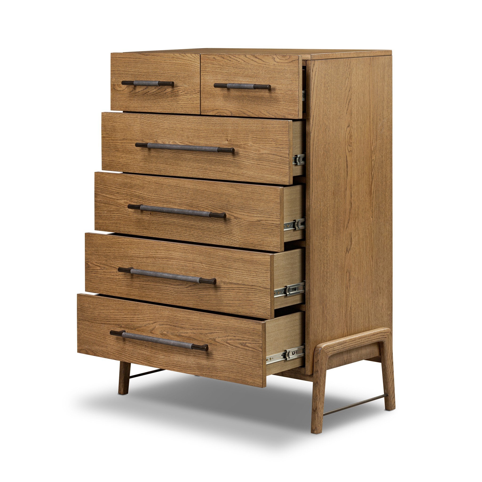 Rosedale 6 Drawer Tall Dresser, Amber Oak Veneer