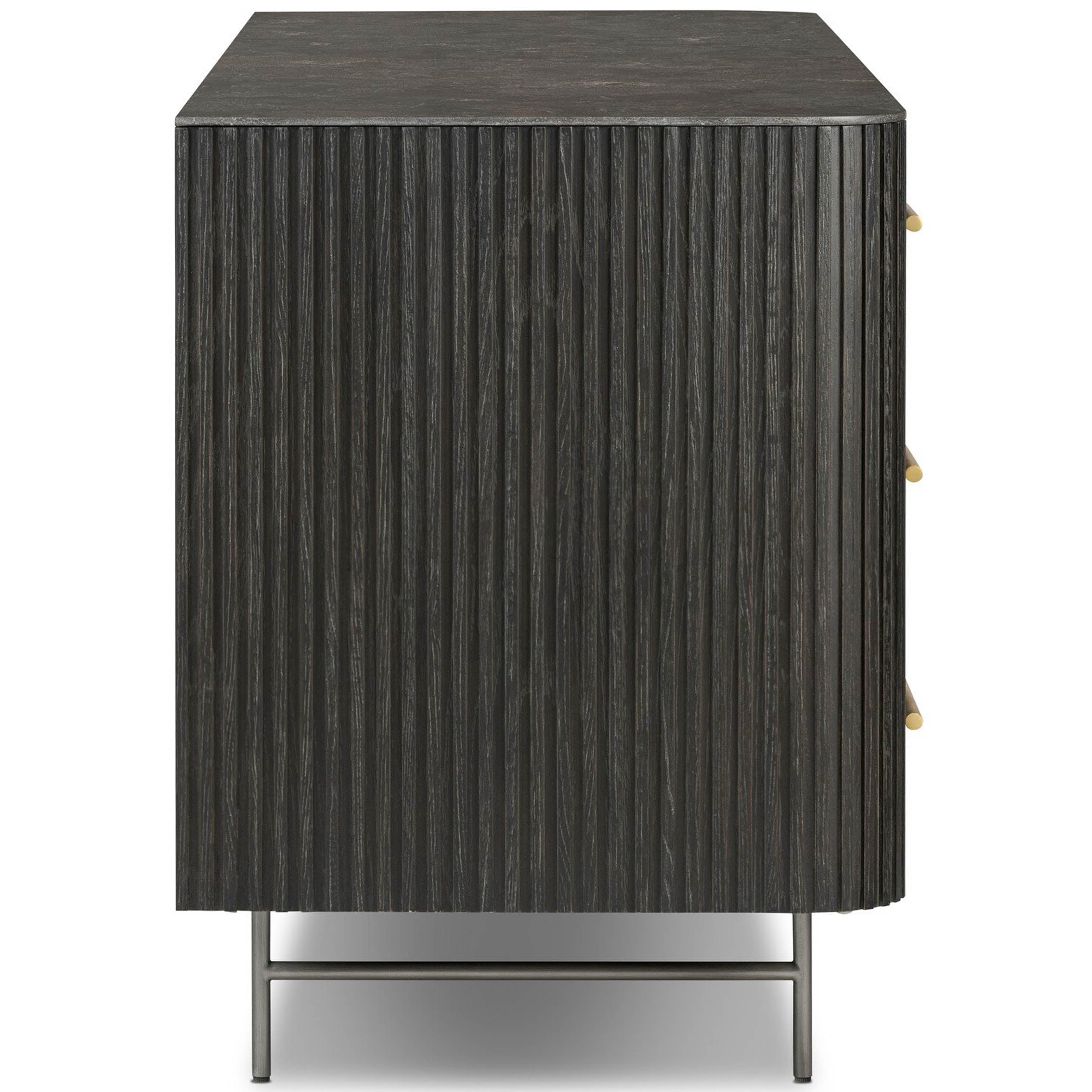 Fletcher 6 Drawer Dresser, Distressed Black