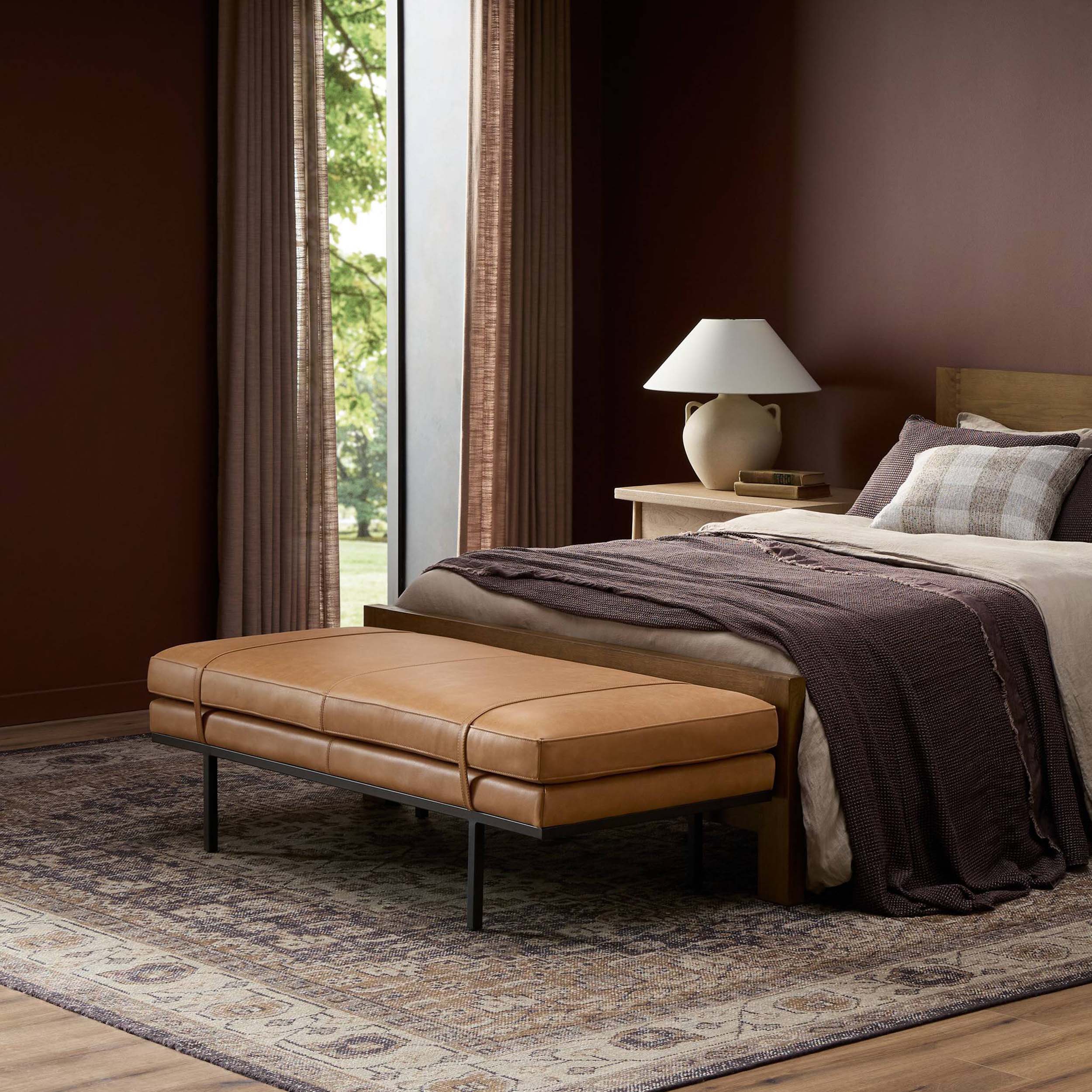 Harris Accent Bench, Palermo Cognac