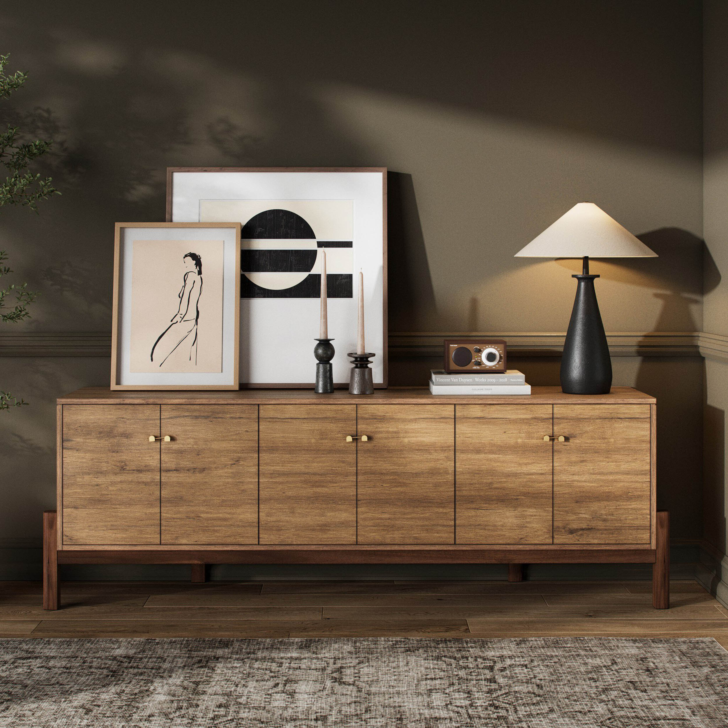 Reza Media Console, Smoked Honey