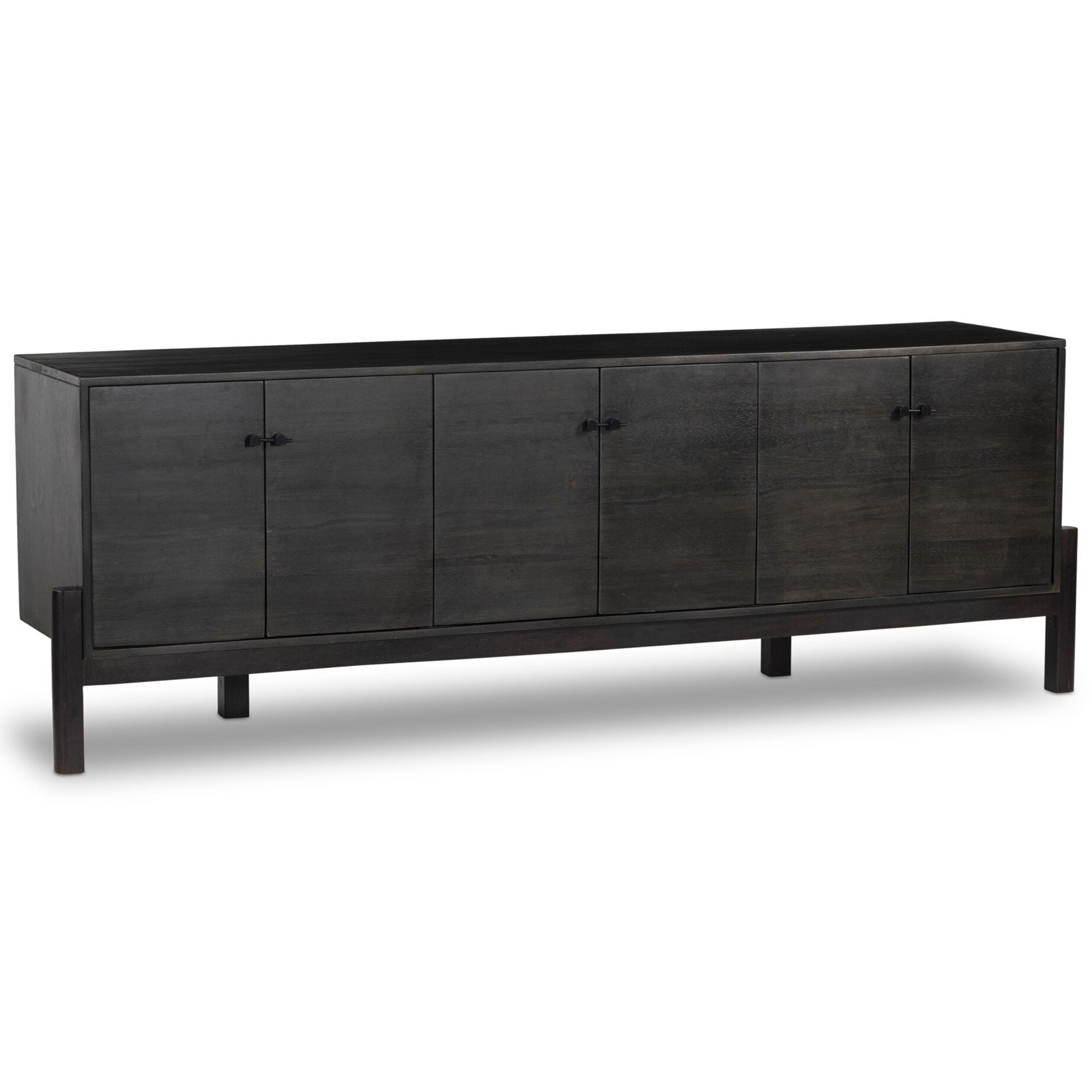 Reza Media Console, Worn Black Parawood