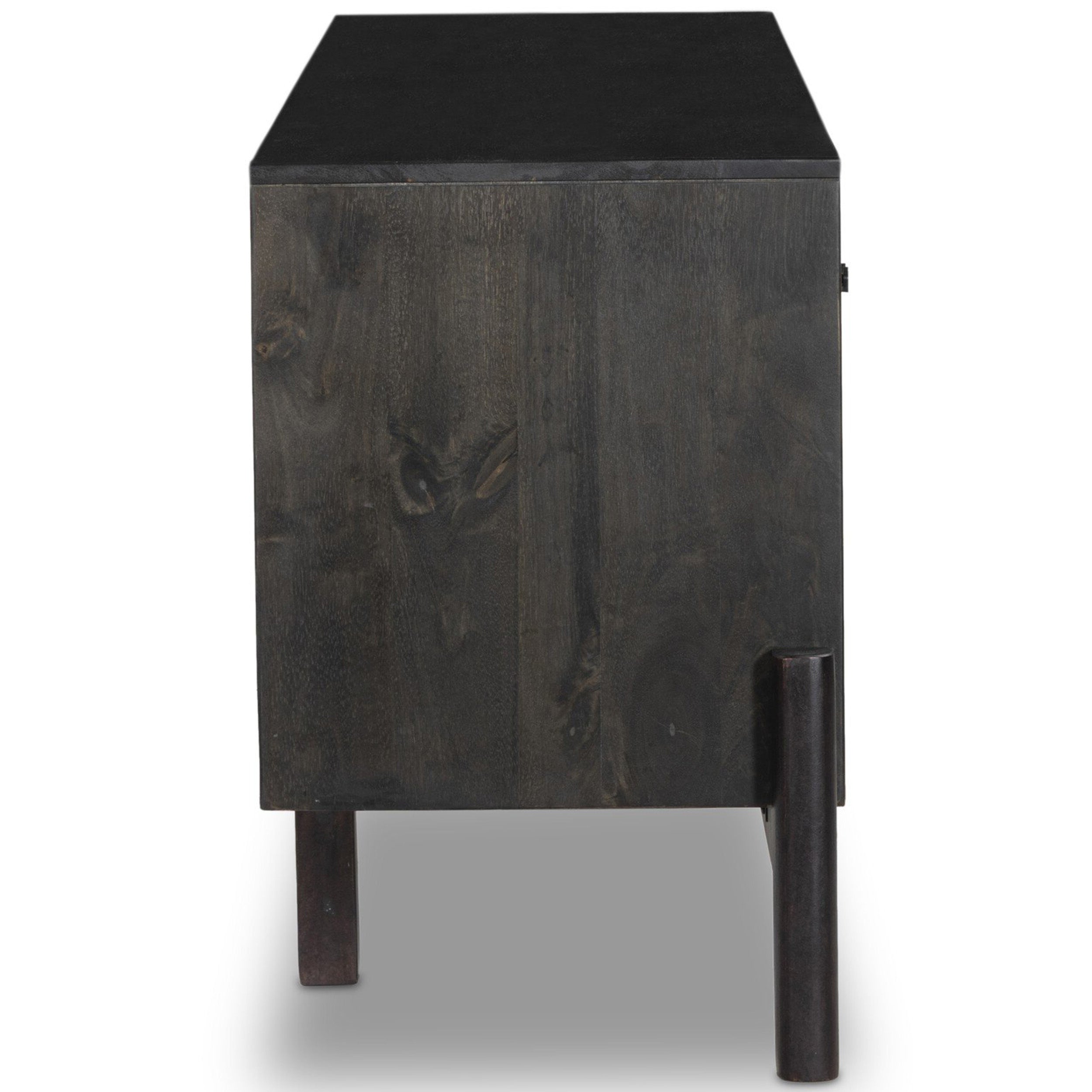 Reza Media Console, Worn Black Parawood