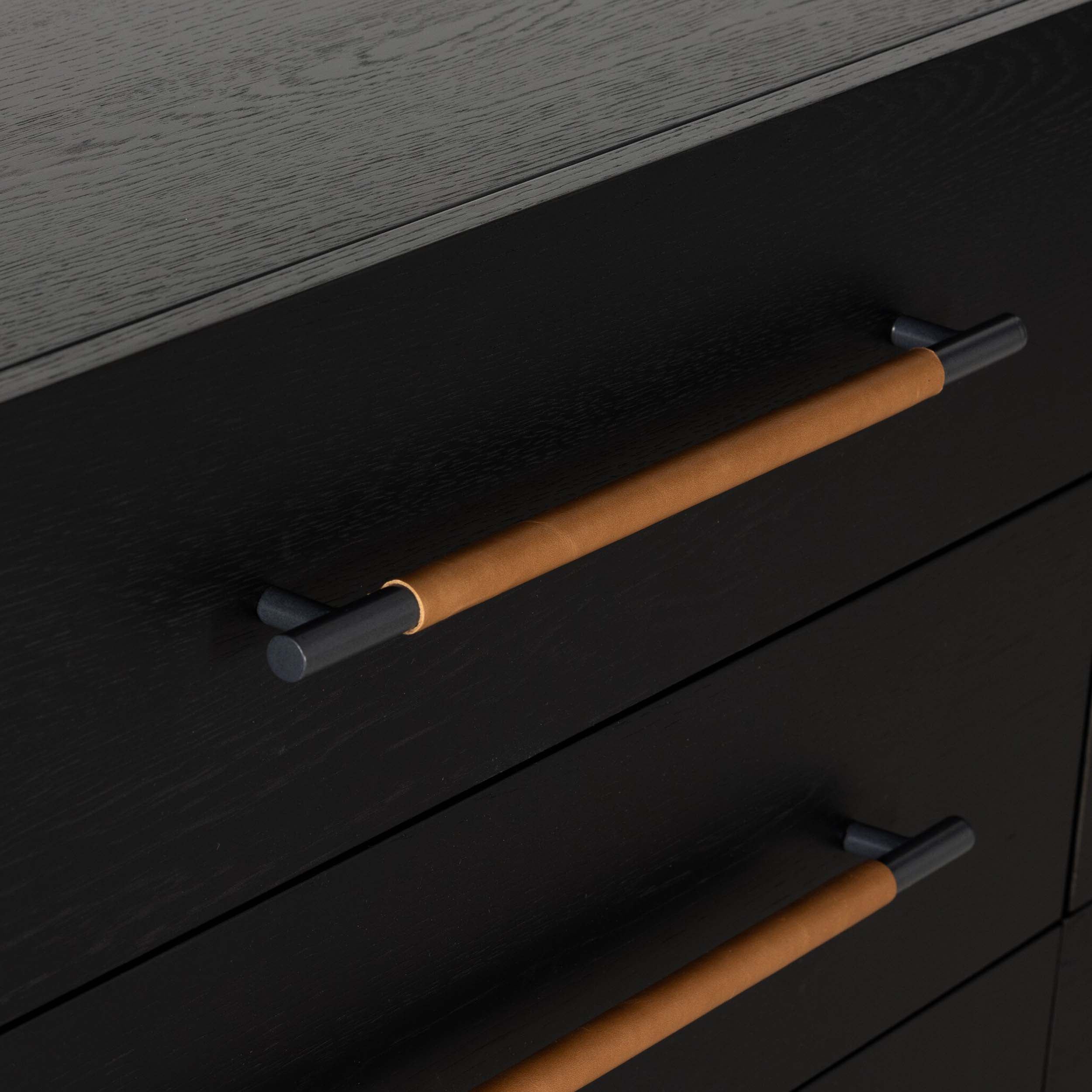Rosedale 6 Drawer Dresser, Ebony Oak Veneer
