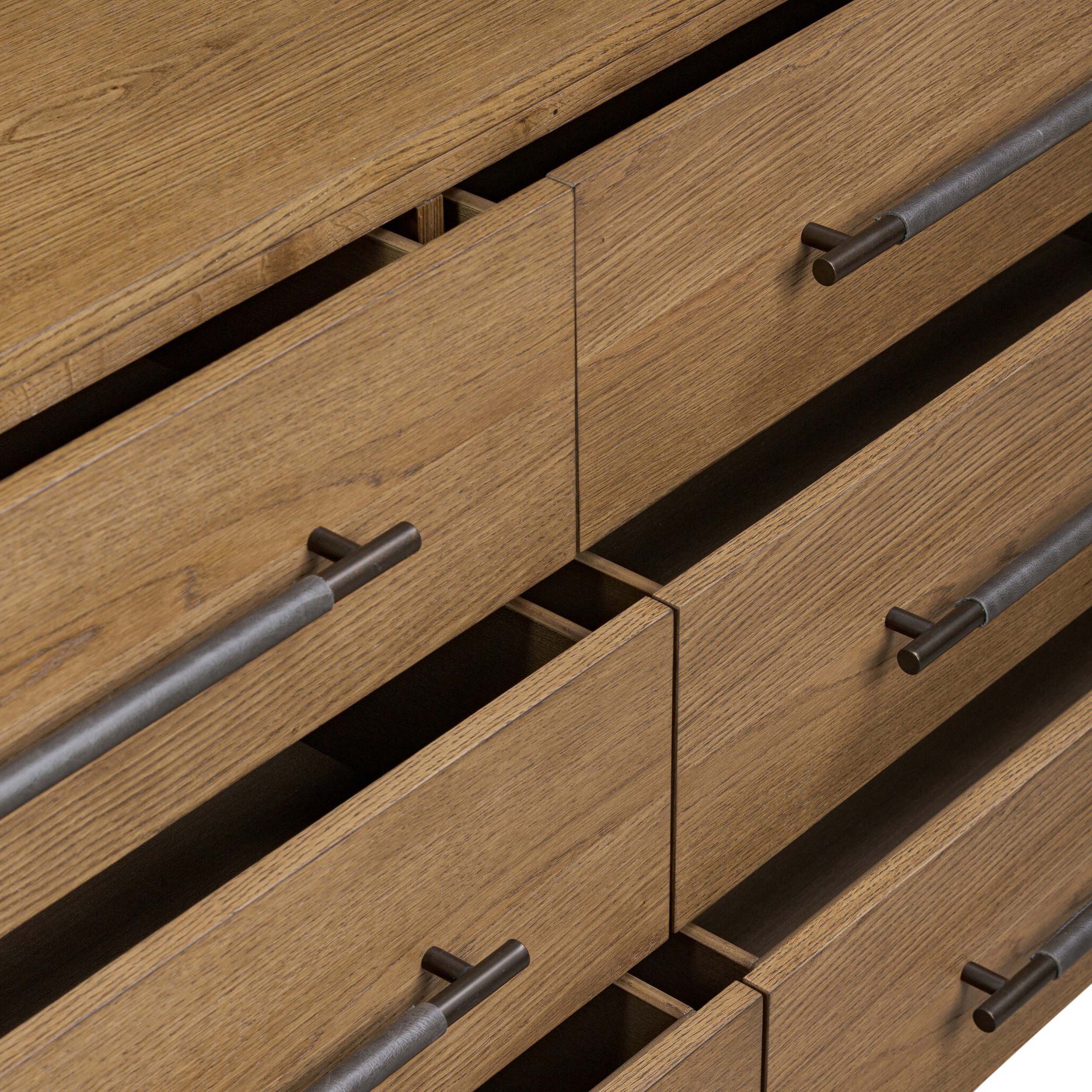 Rosedale 6 Drawer Dresser, Amber Oak Veneer