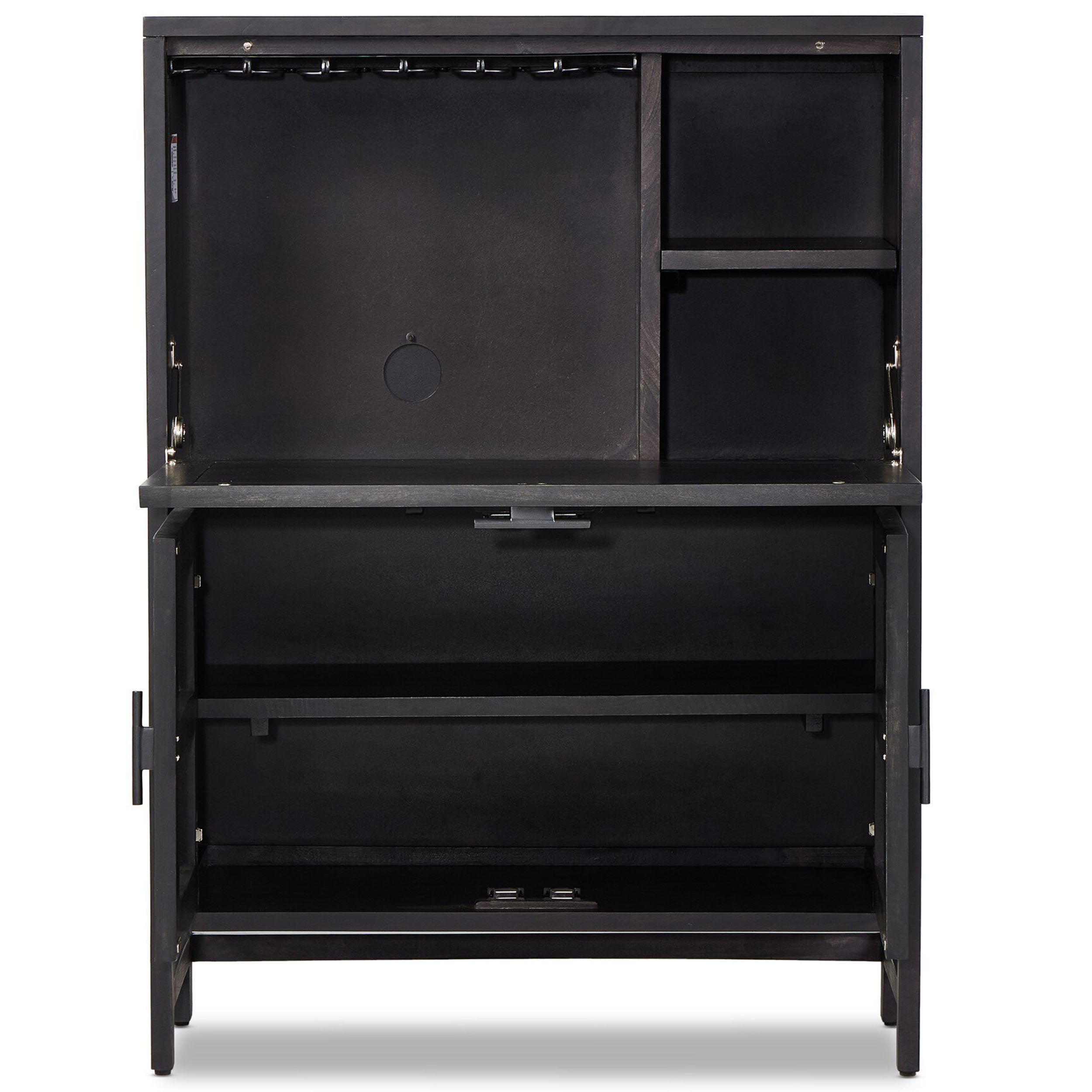 Caprice Bar Cabinet, Black Wash Mango