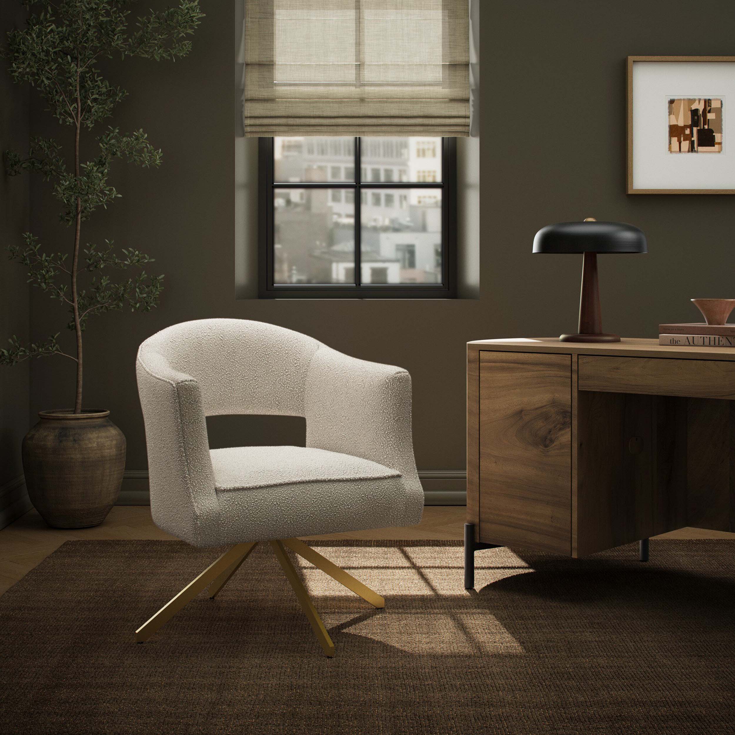 Kelby Small Media Console, Vintage Brown