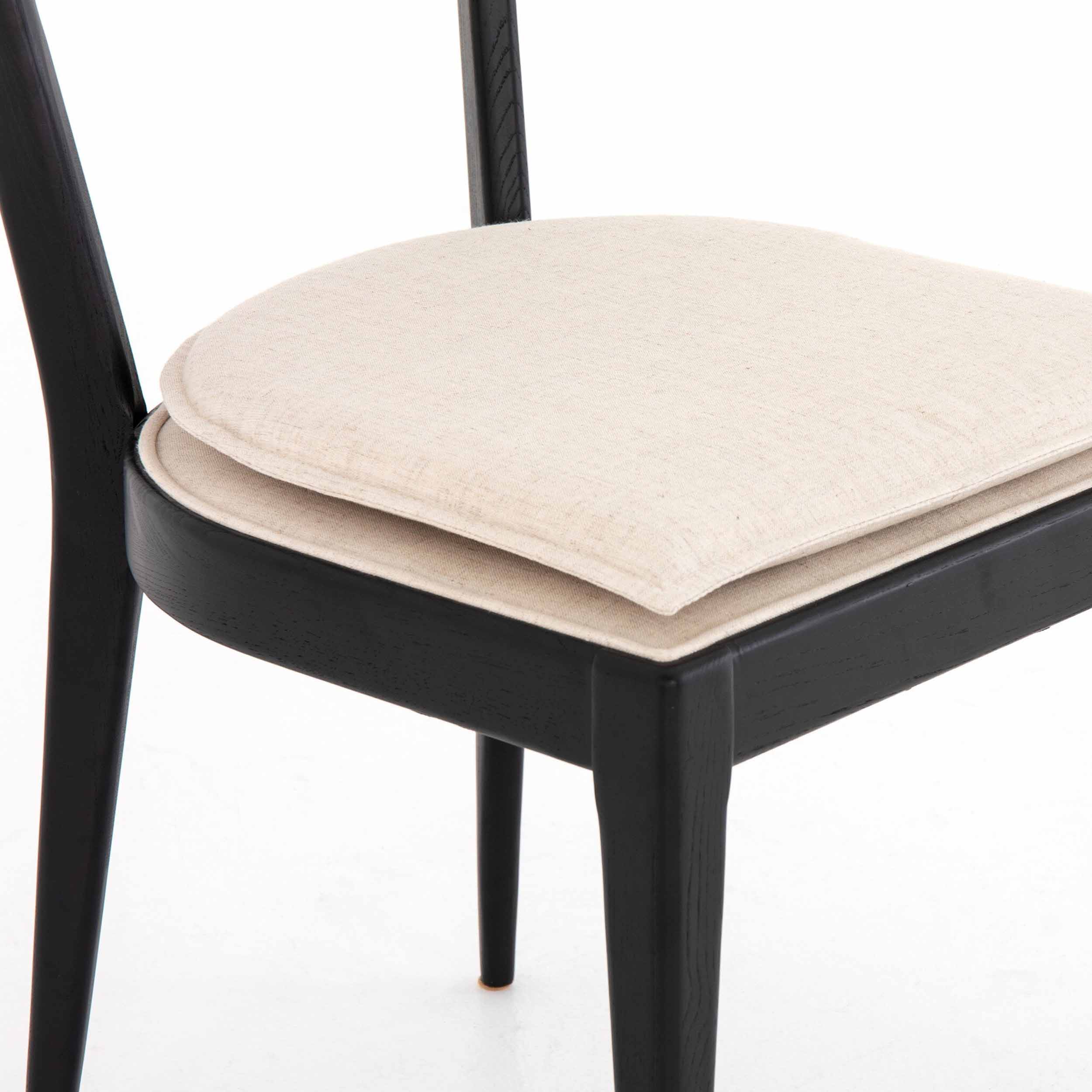 Britt Dining Chair, Savile Flax, Brushed Ebony