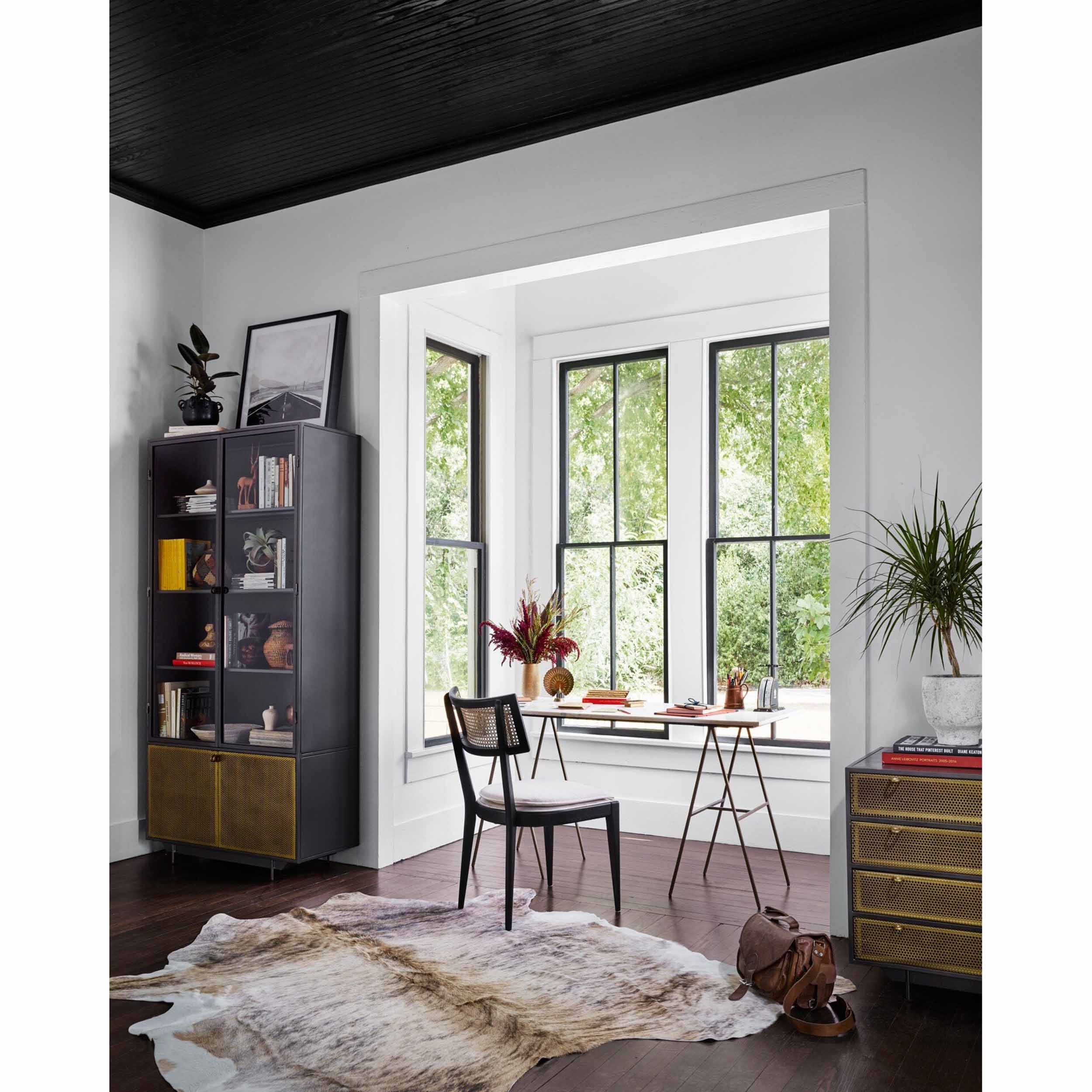 Britt Dining Chair, Savile Flax, Brushed Ebony