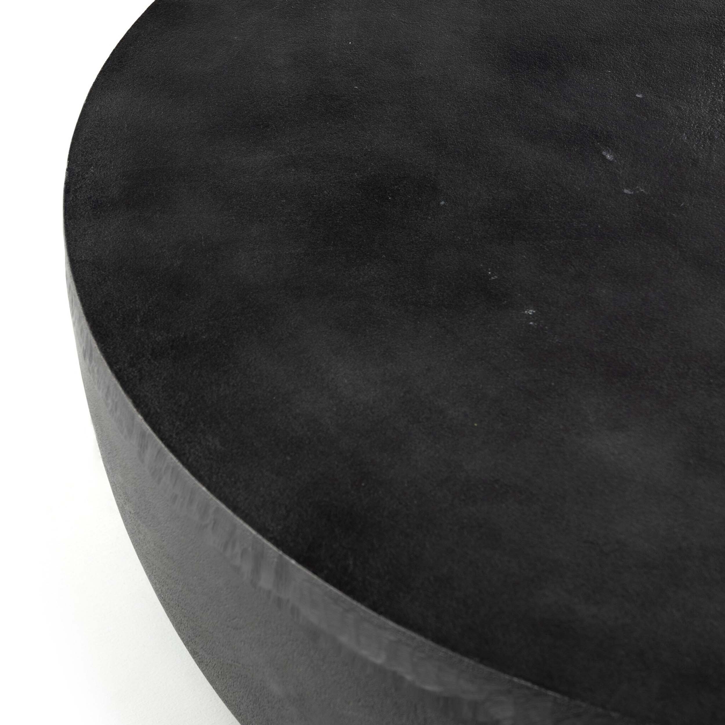 Basil Outdoor Round Coffee Table, Aged Grey
