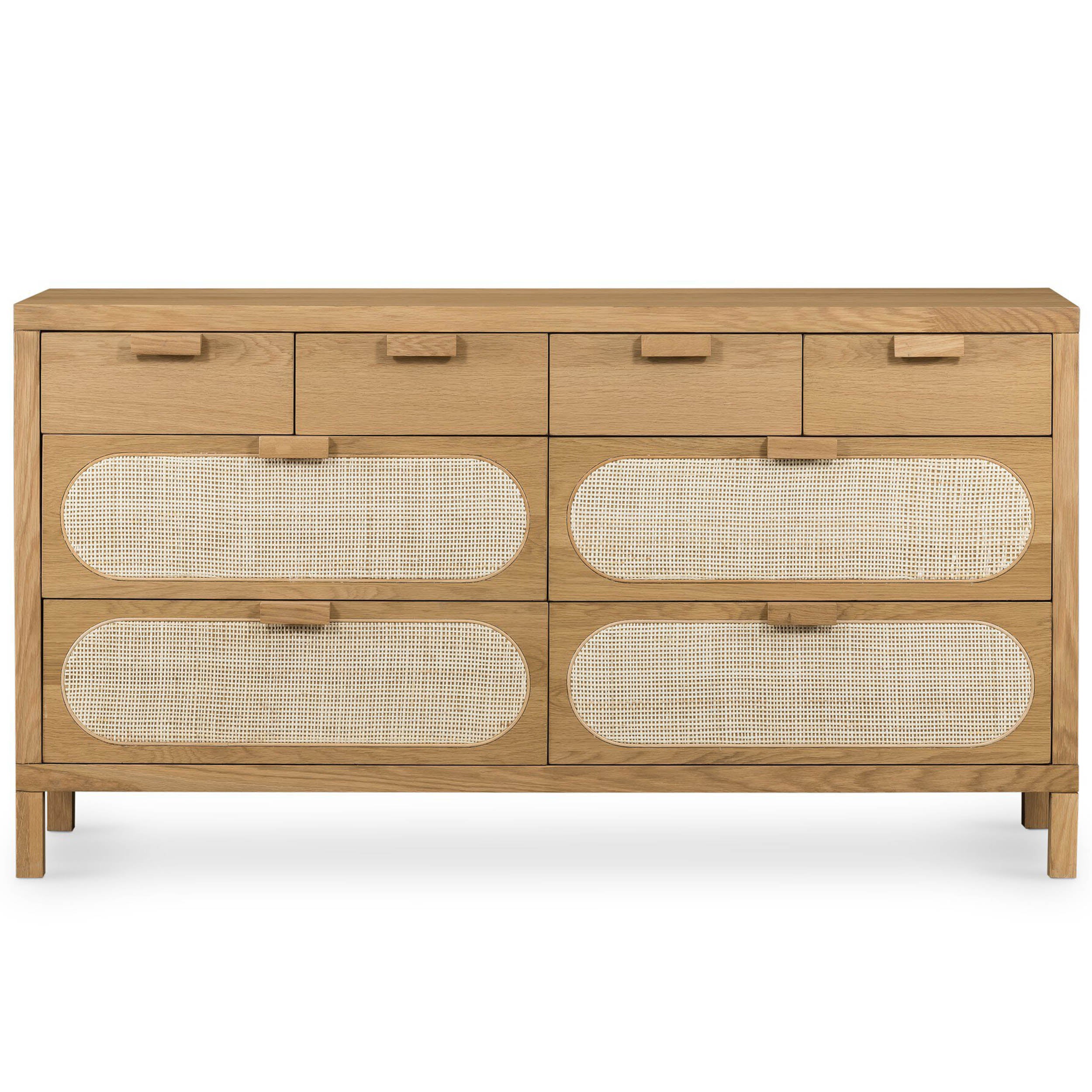 Allegra 8 Drawer Dresser, Light Natural Cane