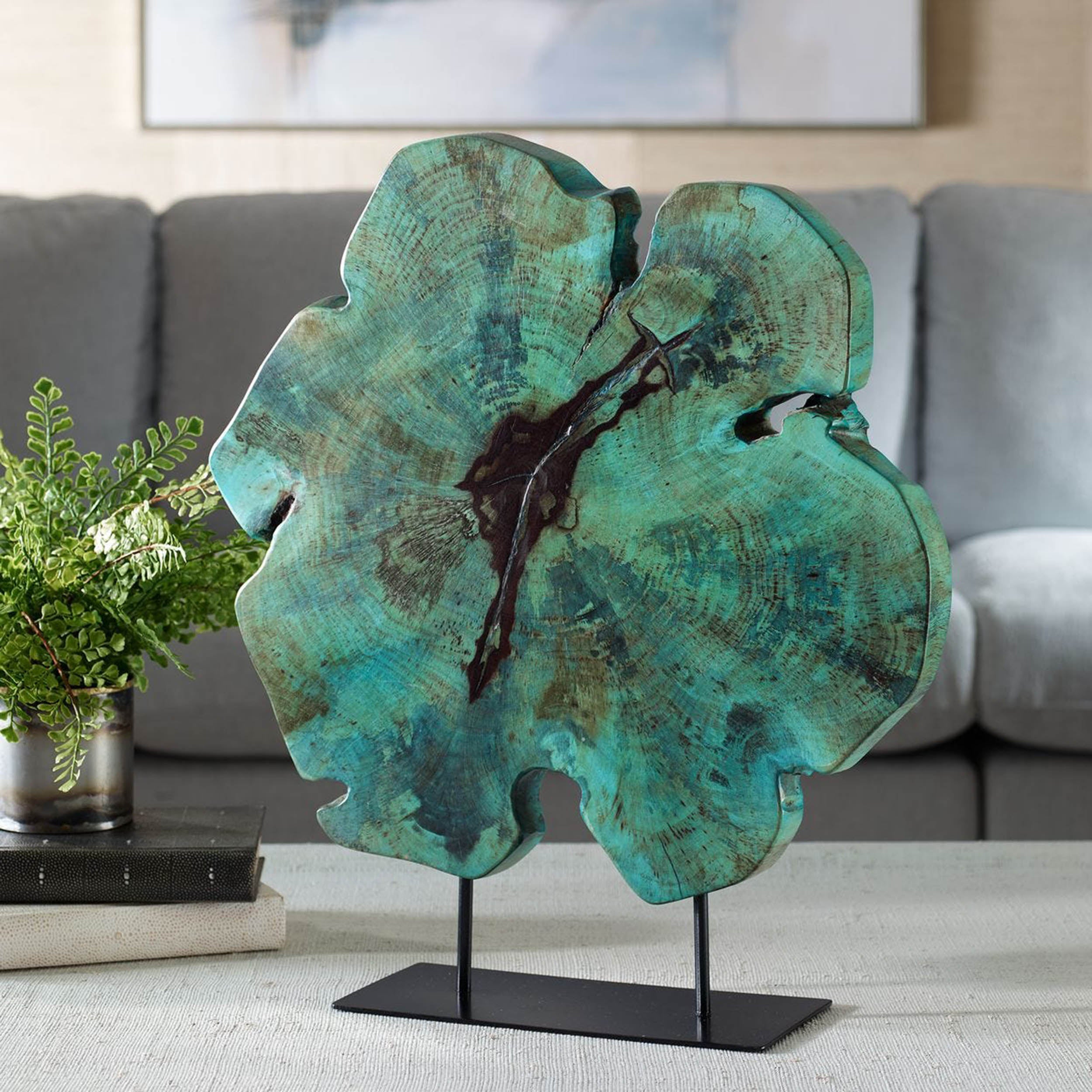 Bahati Wood Sculpture, Blue