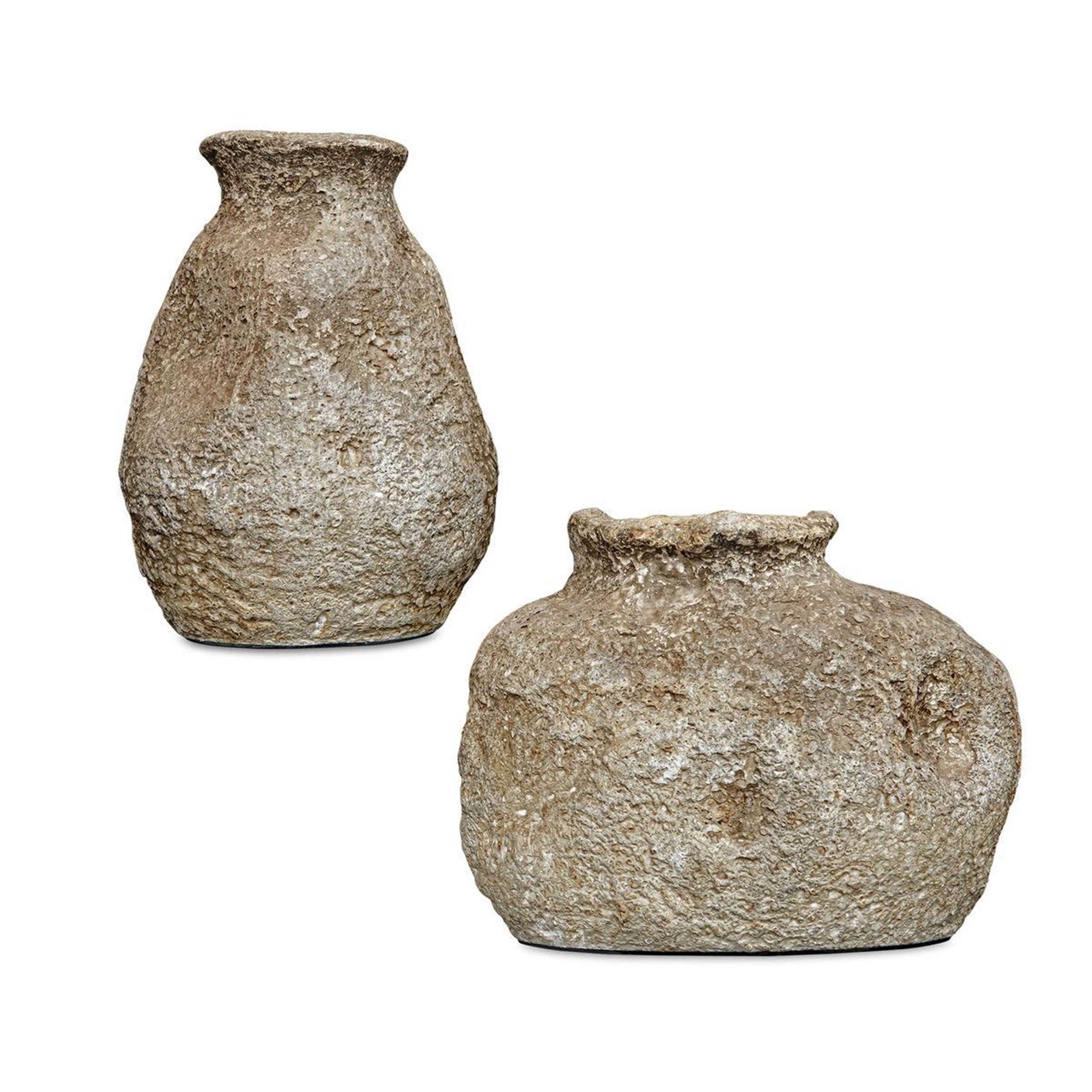 Ancient Echos Indoor-Outdoor Vases, Brown, Set of 2