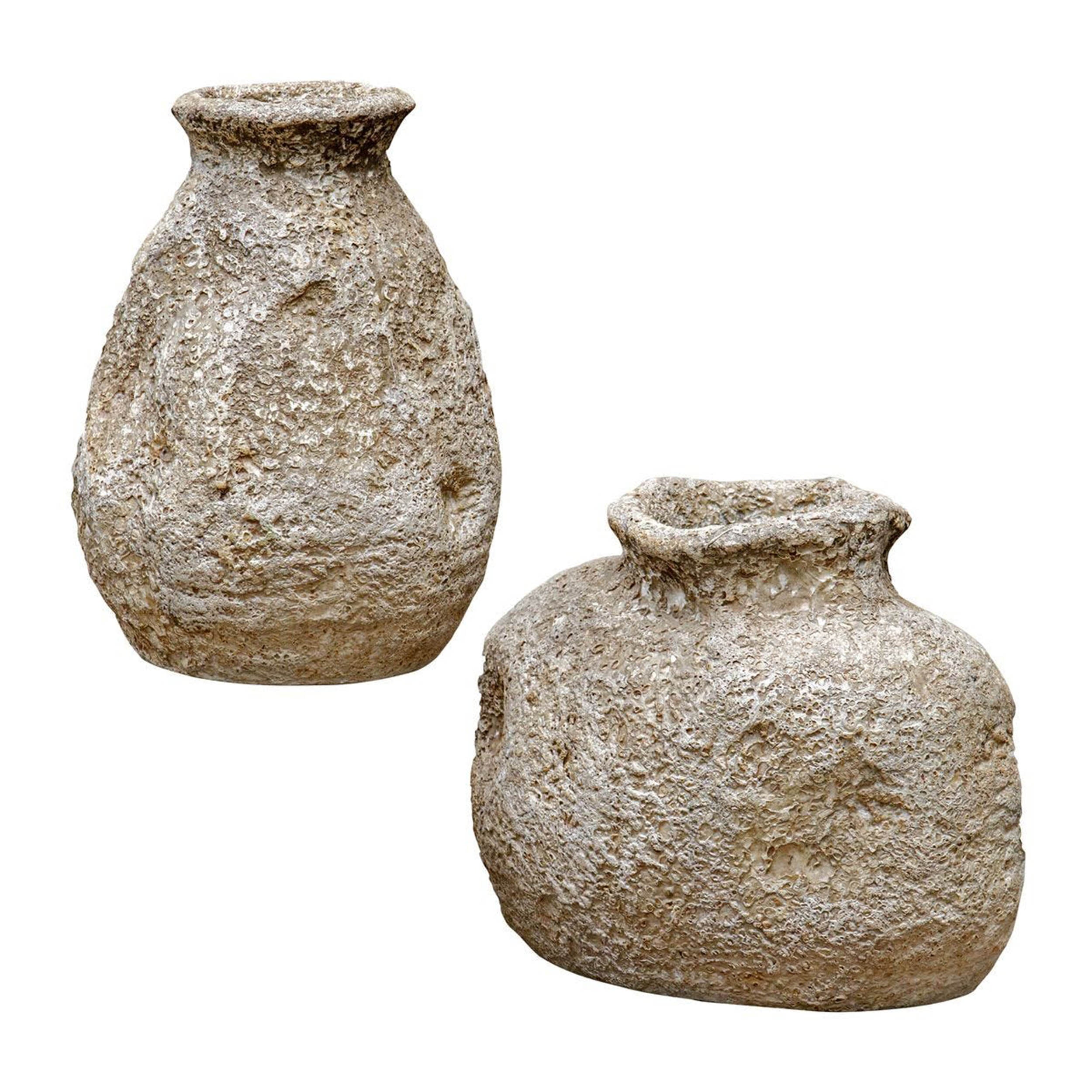 Ancient Echos Indoor-Outdoor Vases, Brown, Set of 2 – detail view