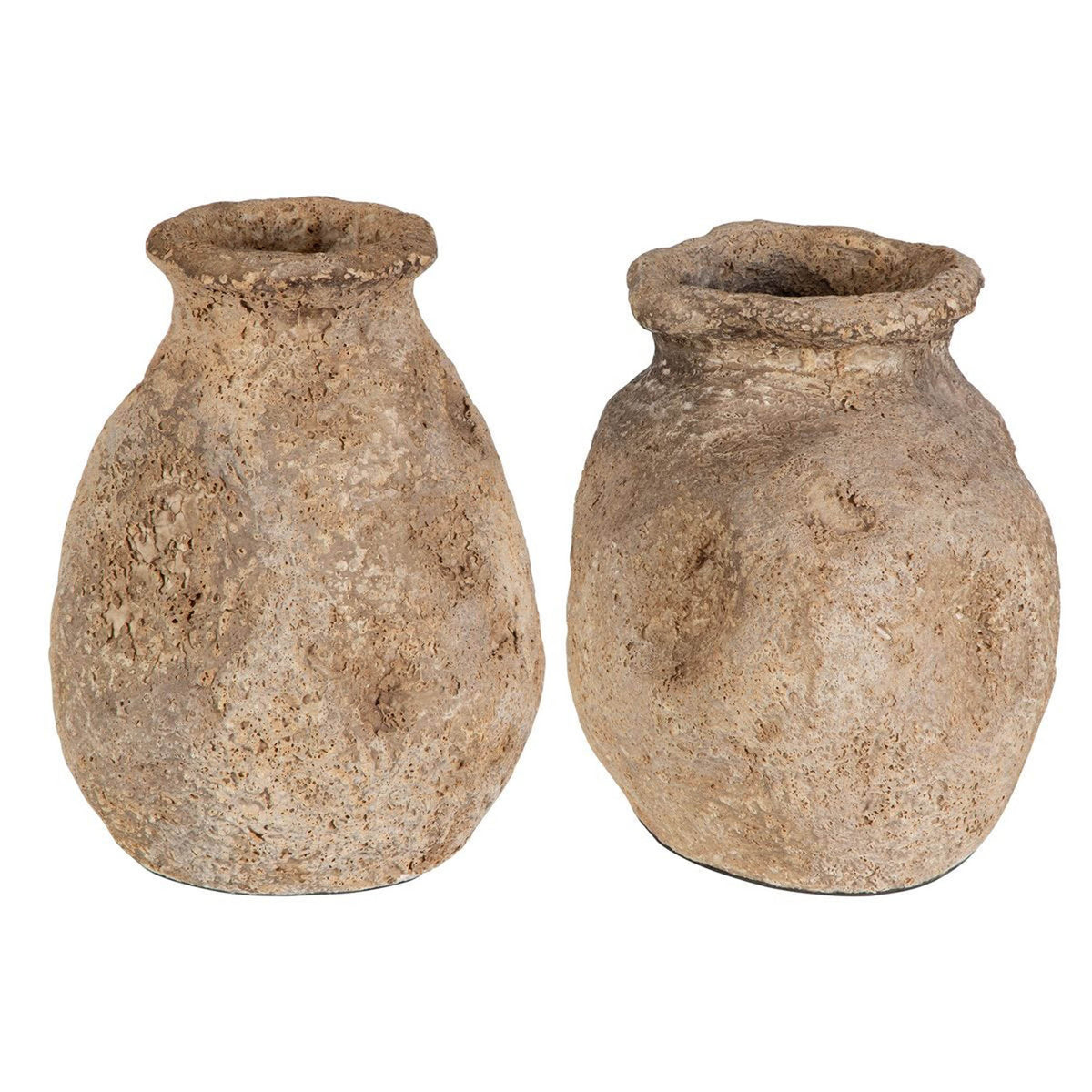 Ancient Echos Indoor-Outdoor Vases, Brown, Set of 2 – styled in a room setting