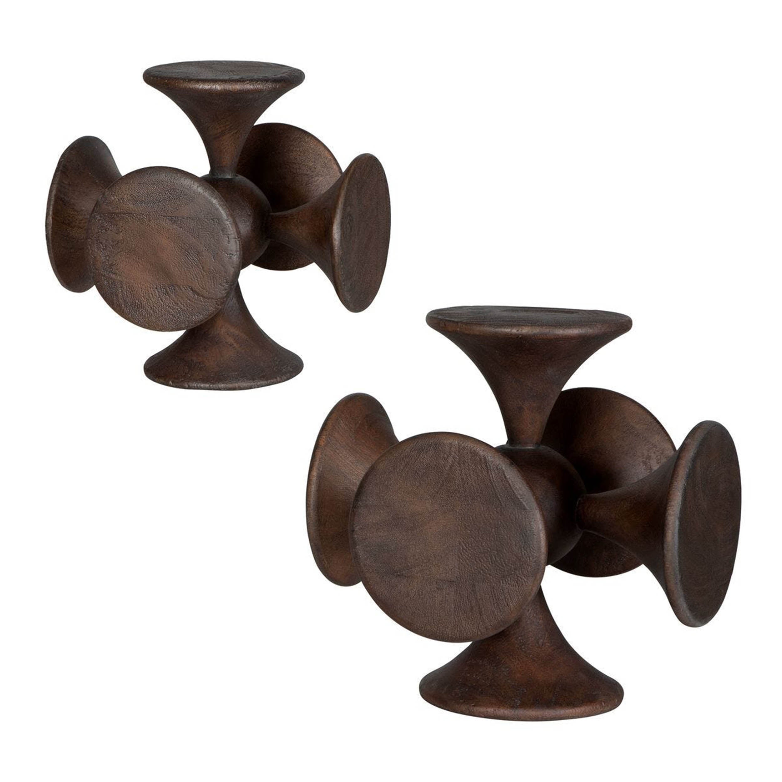 Balanced Harmony Sculptures, Dark Walnut, Set of 2 – detail view