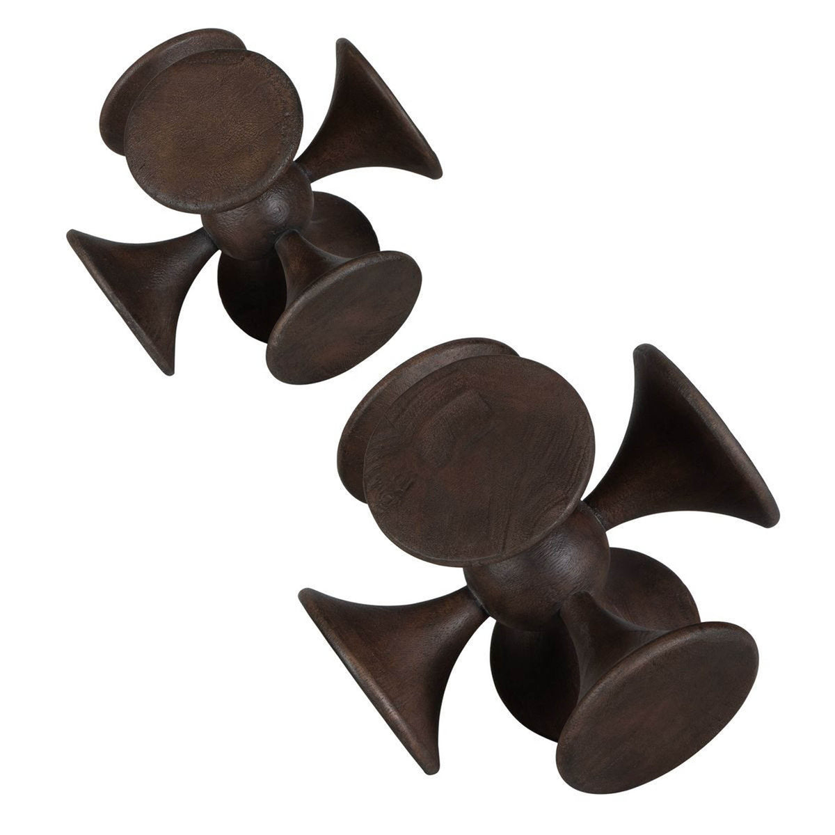 Balanced Harmony Sculptures, Dark Walnut, Set of 2 – alternate angle