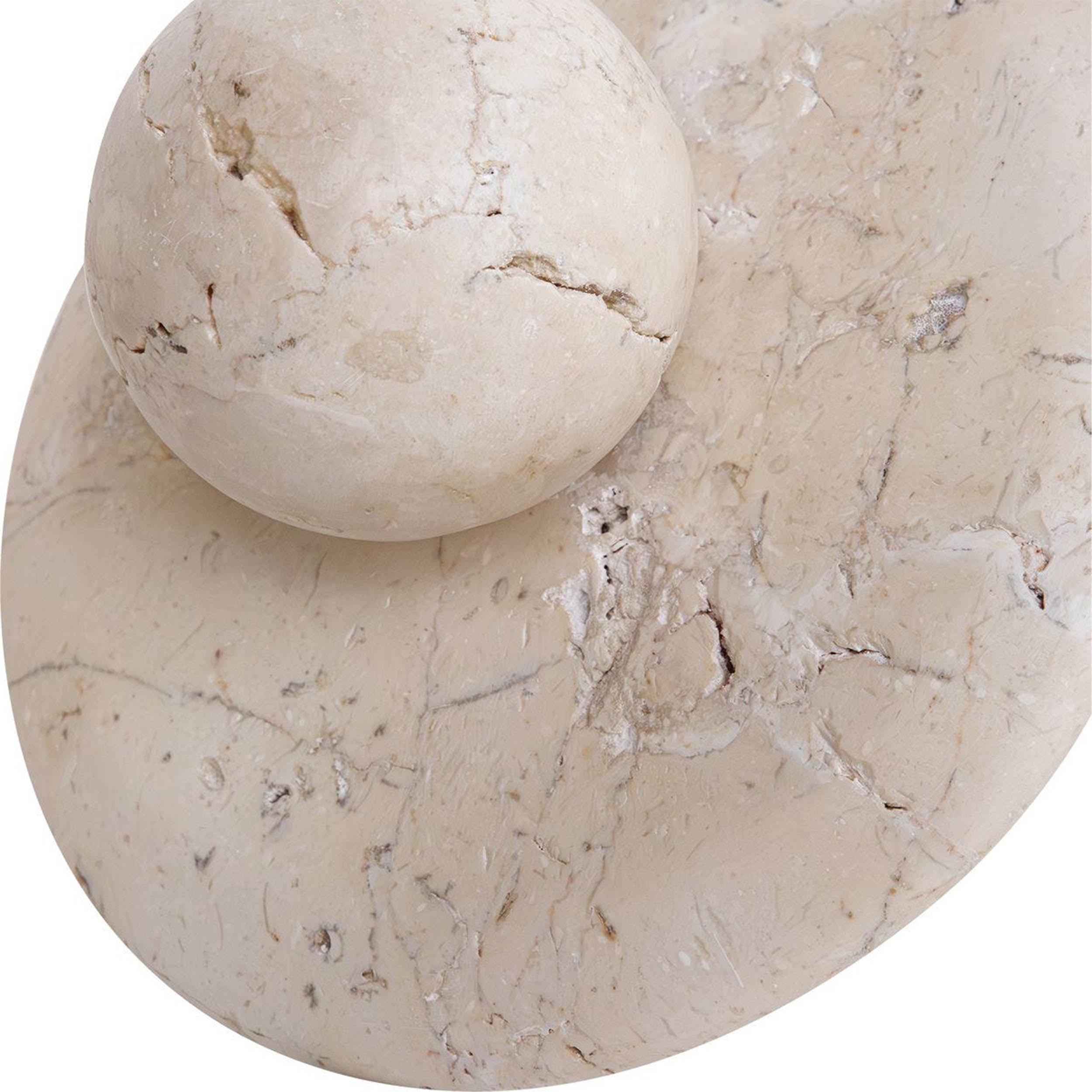 Quarried Stone Indoor-Outdoor Sculptures, White, Set of 2