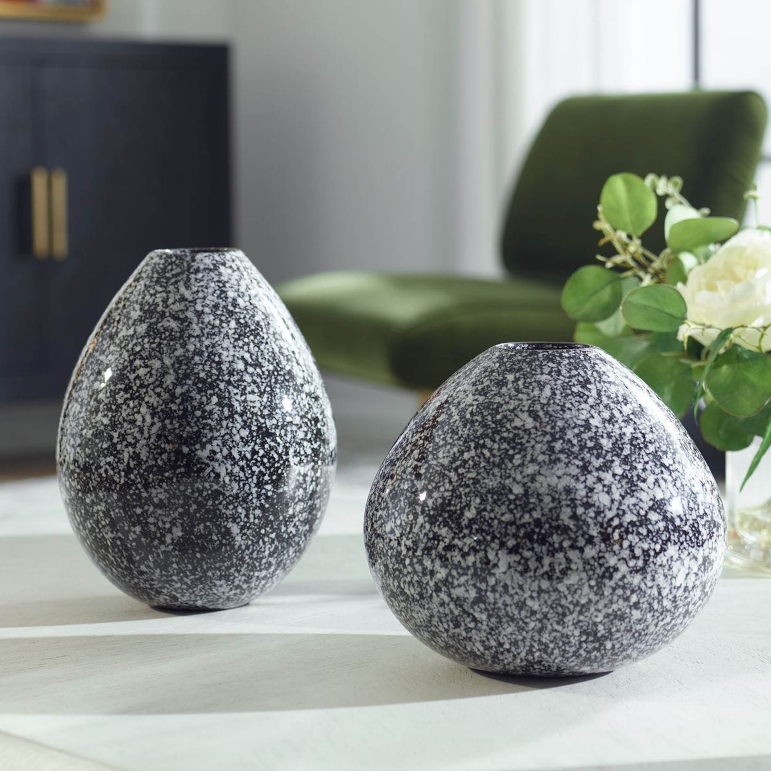Cosmic Vases, Black, Set of 2