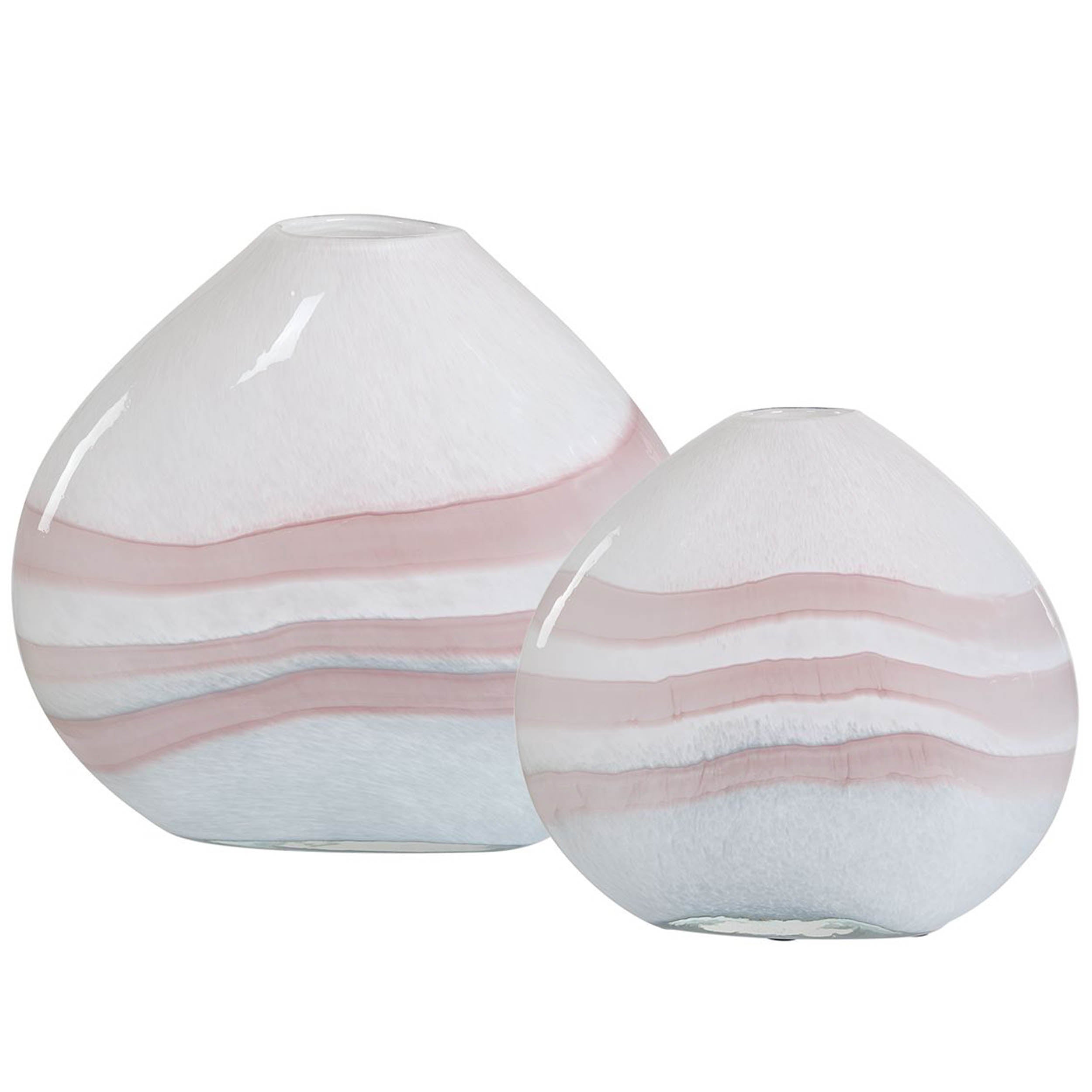 Blush Swirl Vases, White/Pink, Set of 2 – detail view
