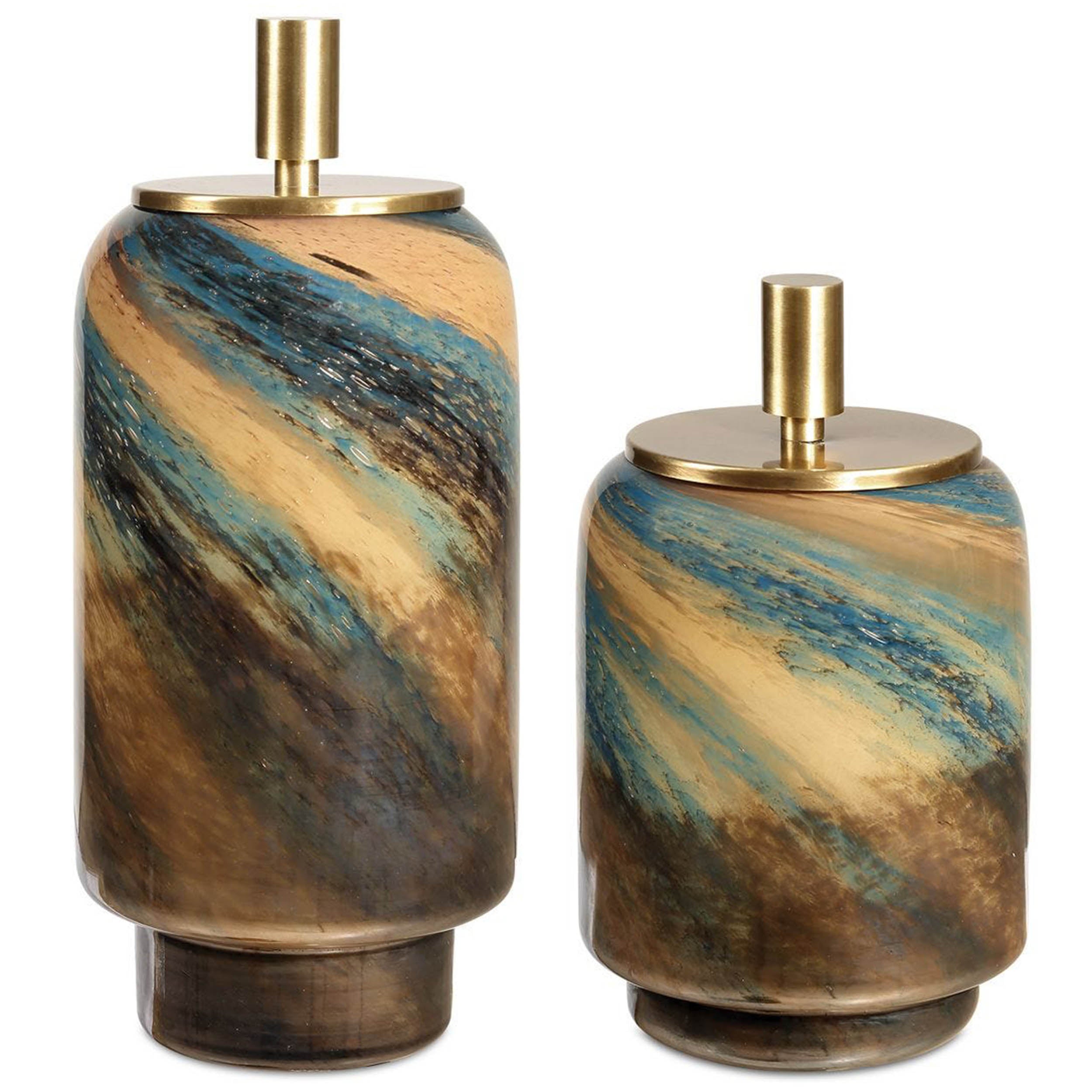 Celestial Tide Containers, Brown, Set of 2