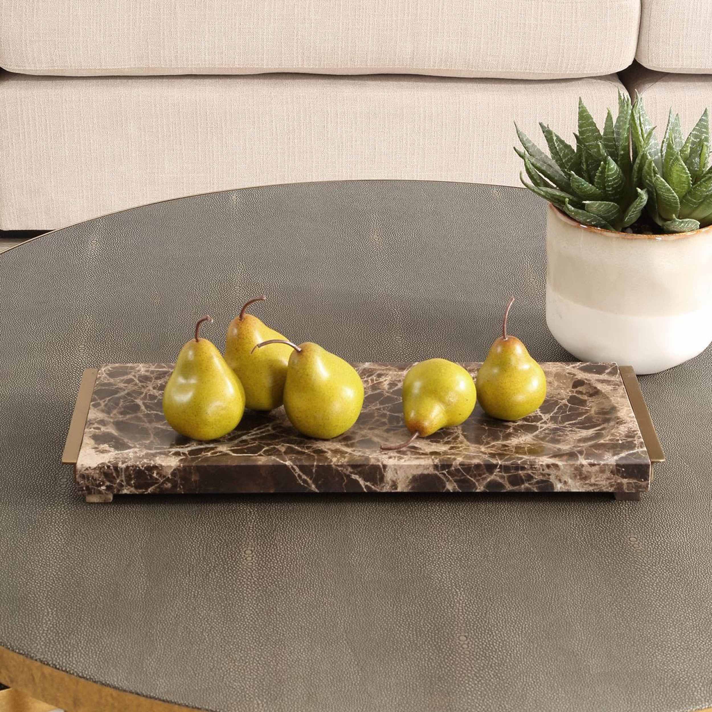 Marble Crest Tray, Brown