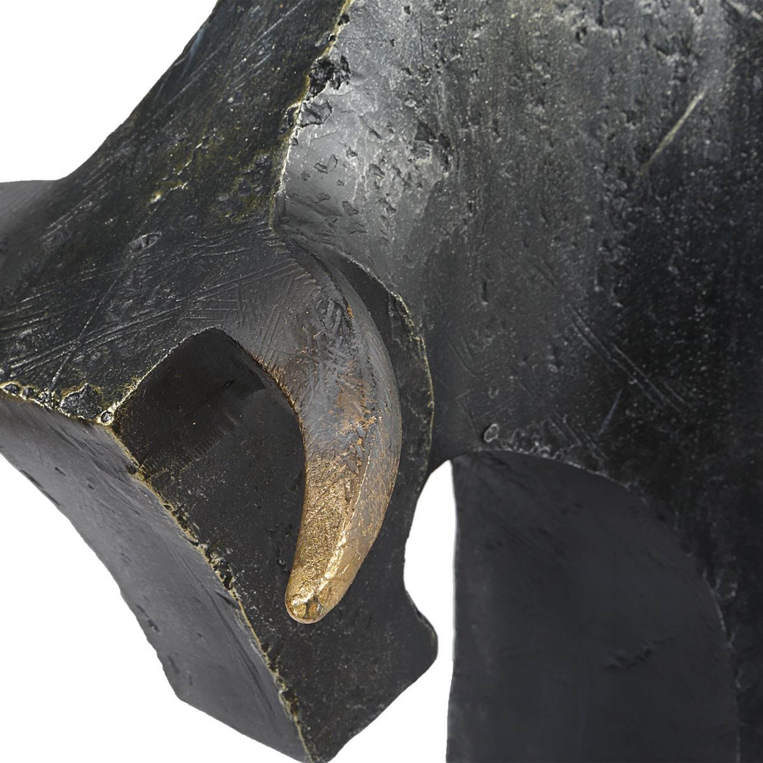 Regal Bull Sculptures, Dark Bronze, Set of 2