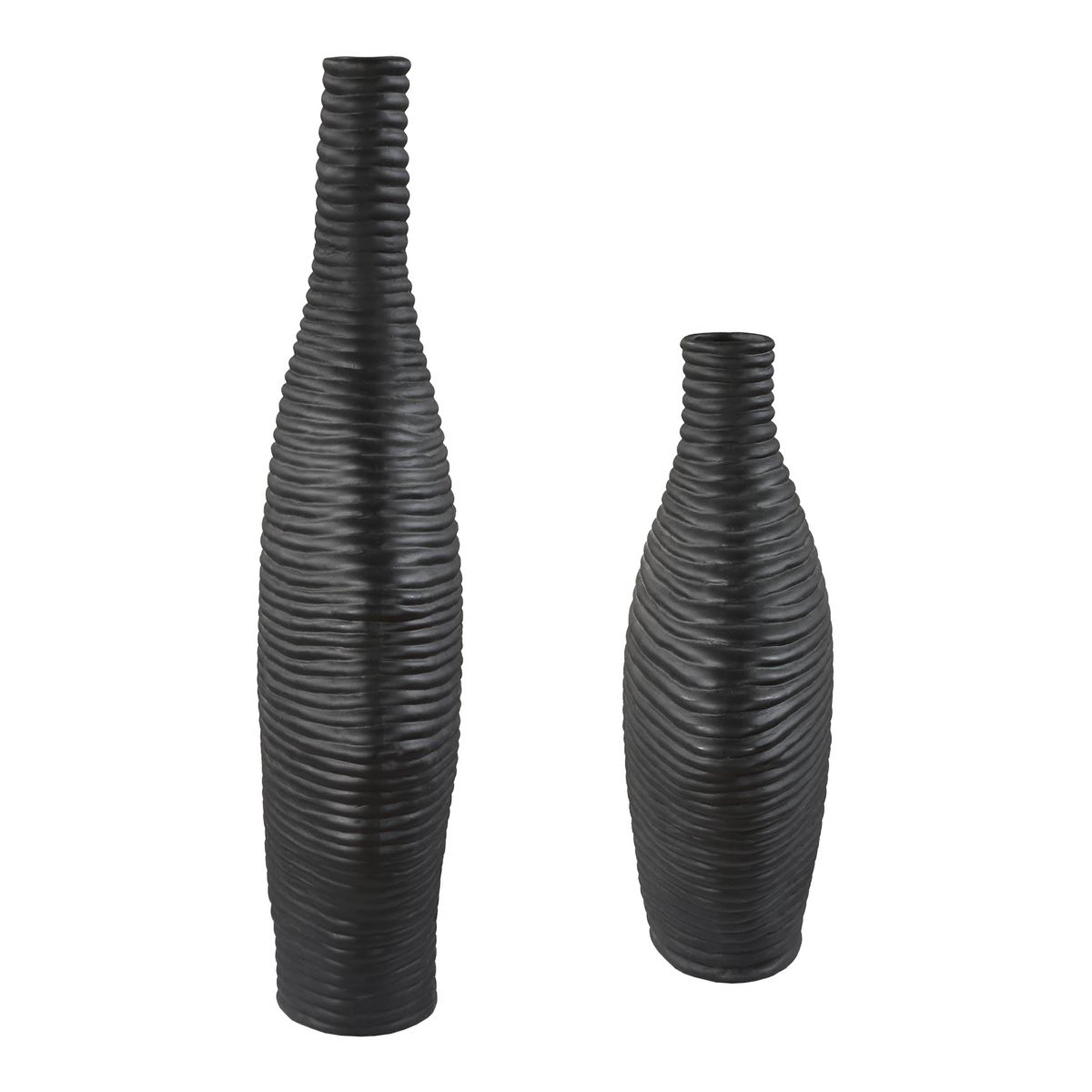 Duostacked Vases, Black, Set of 2