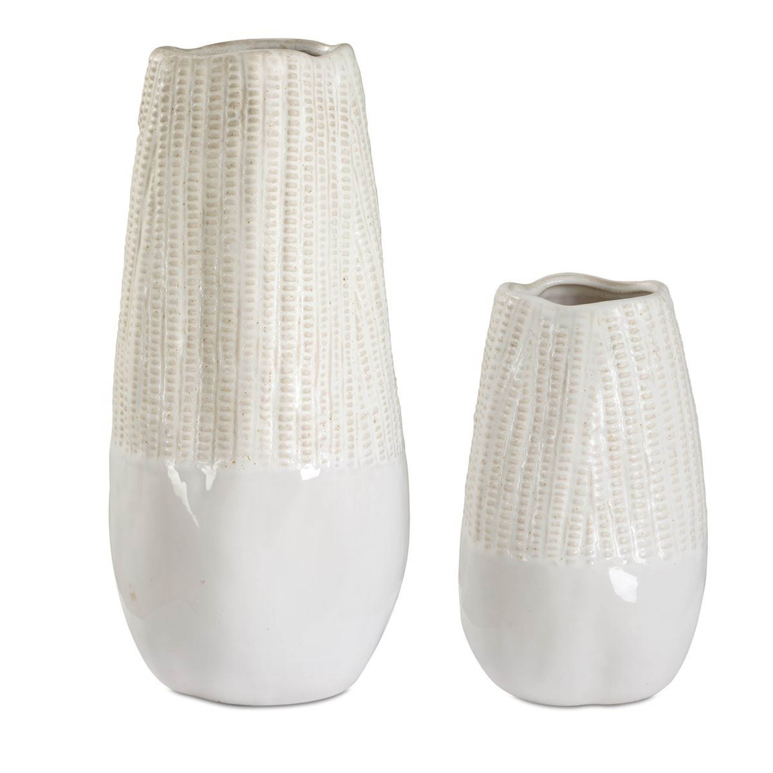 Echo Ridge Vases, White, Set of 2
