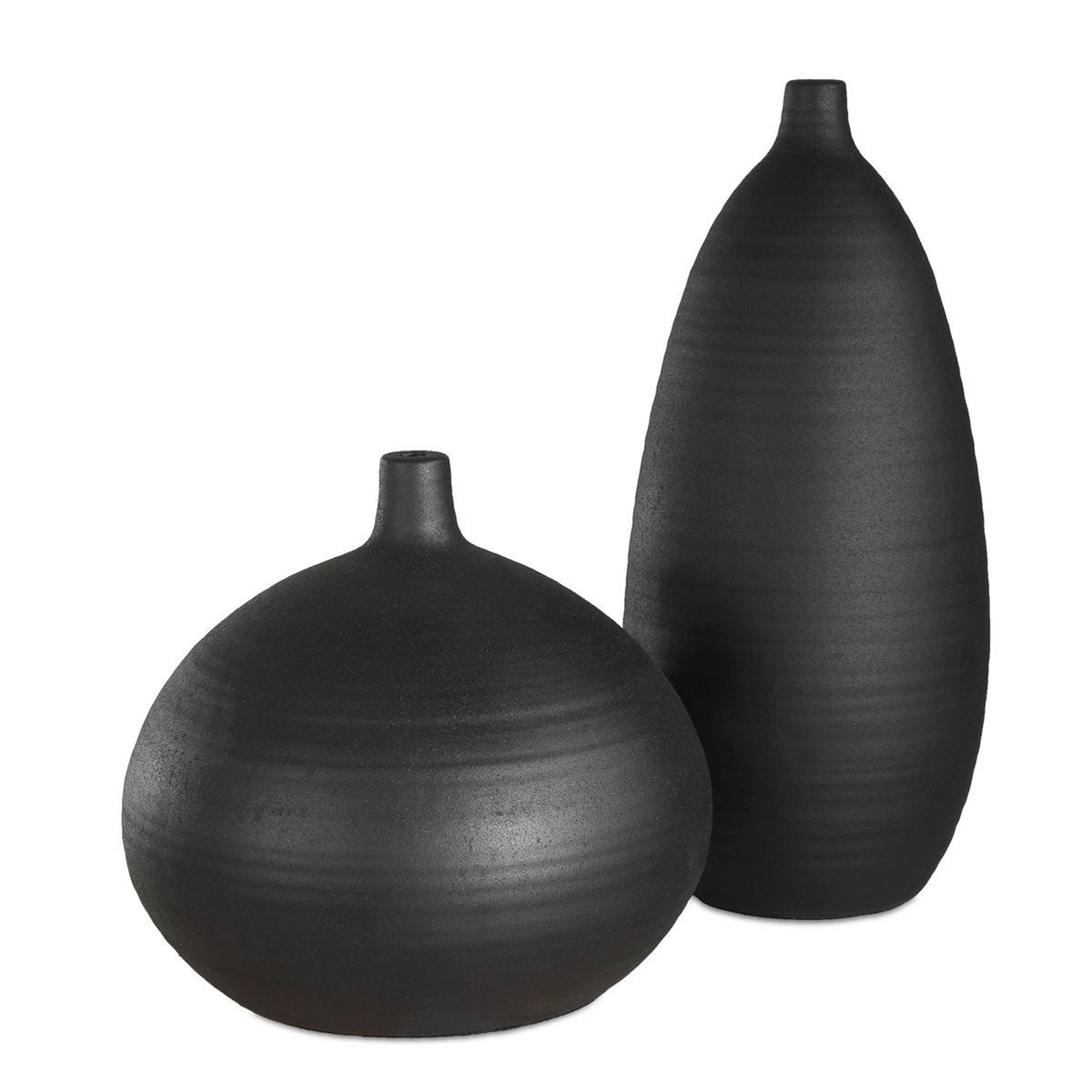 Bower Vases, Black, Set of 2