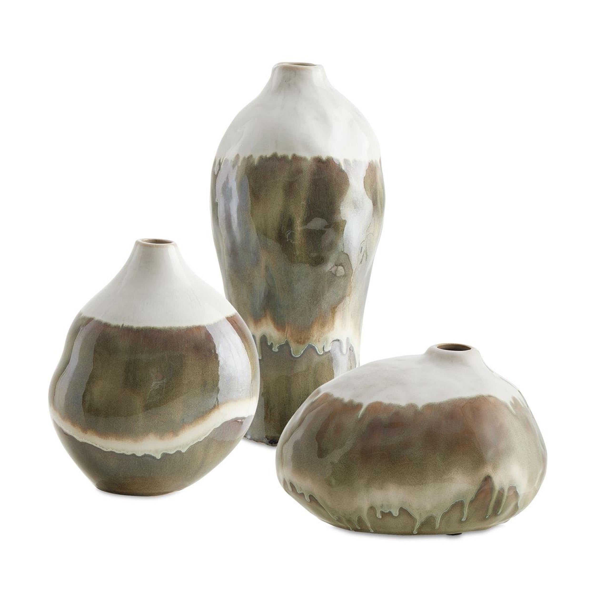 Earthflow Indoor-Outdoor Vases, Grey, Set of 3