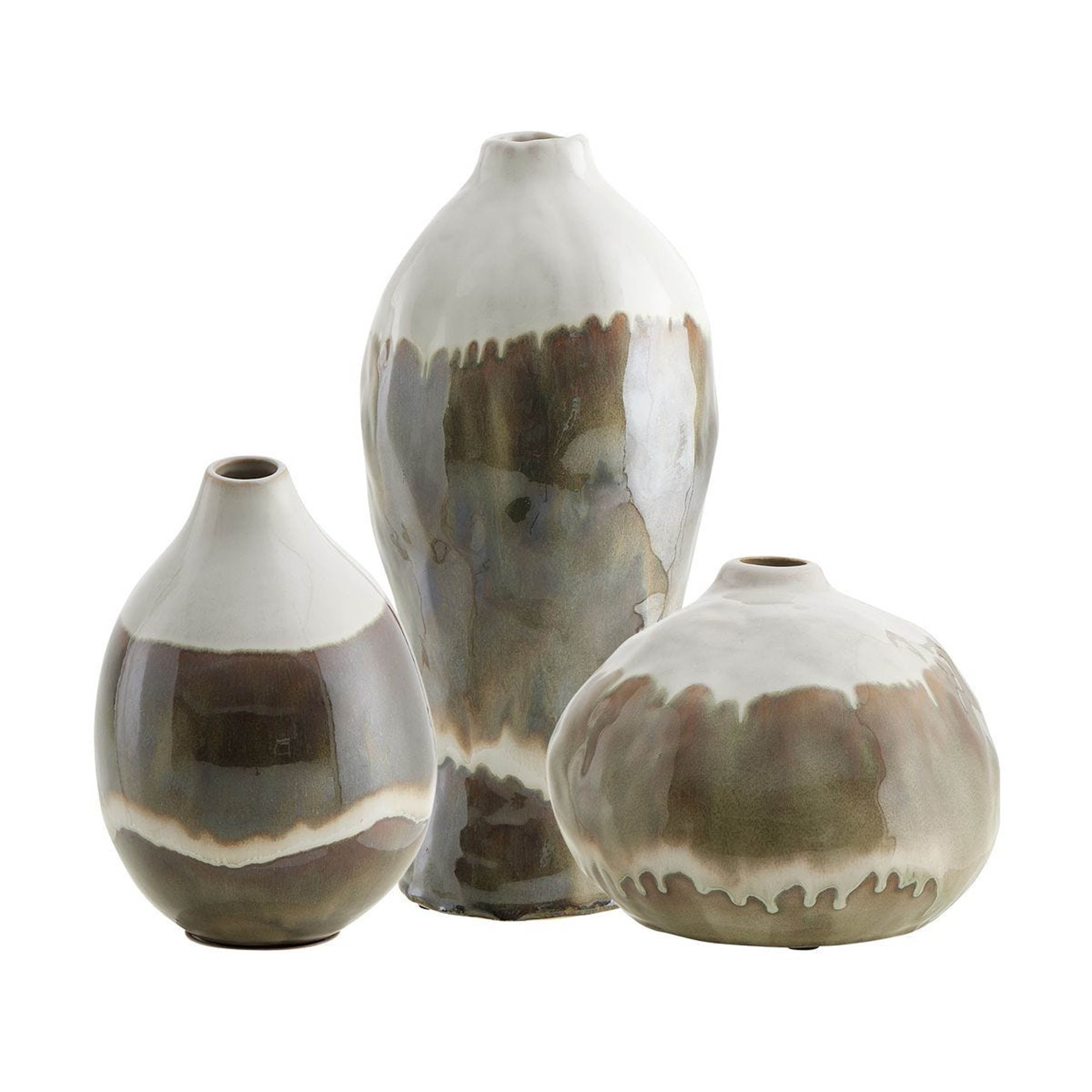 Earthflow Indoor-Outdoor Vases, Grey, Set of 3