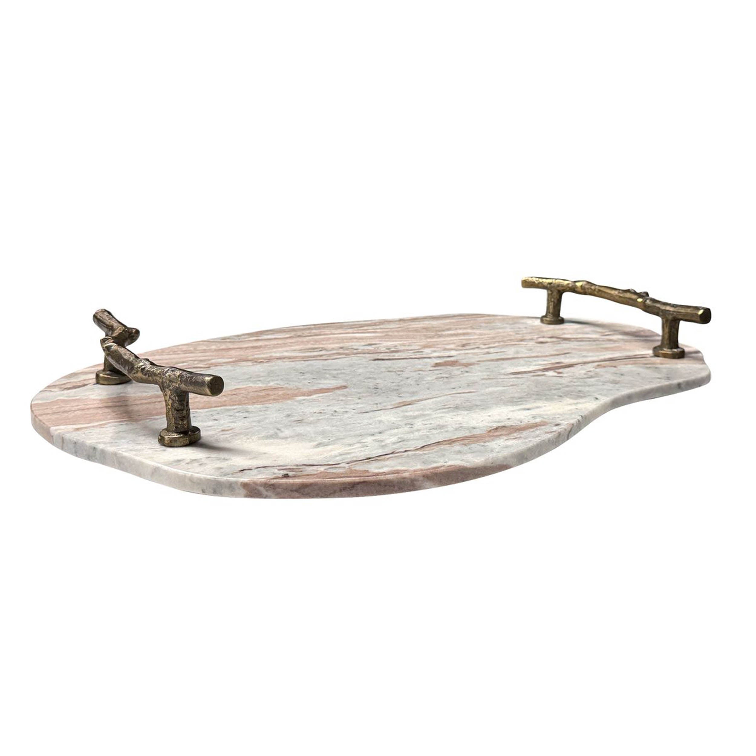 Stone and Twig Indoor-Outdoor Tray, White