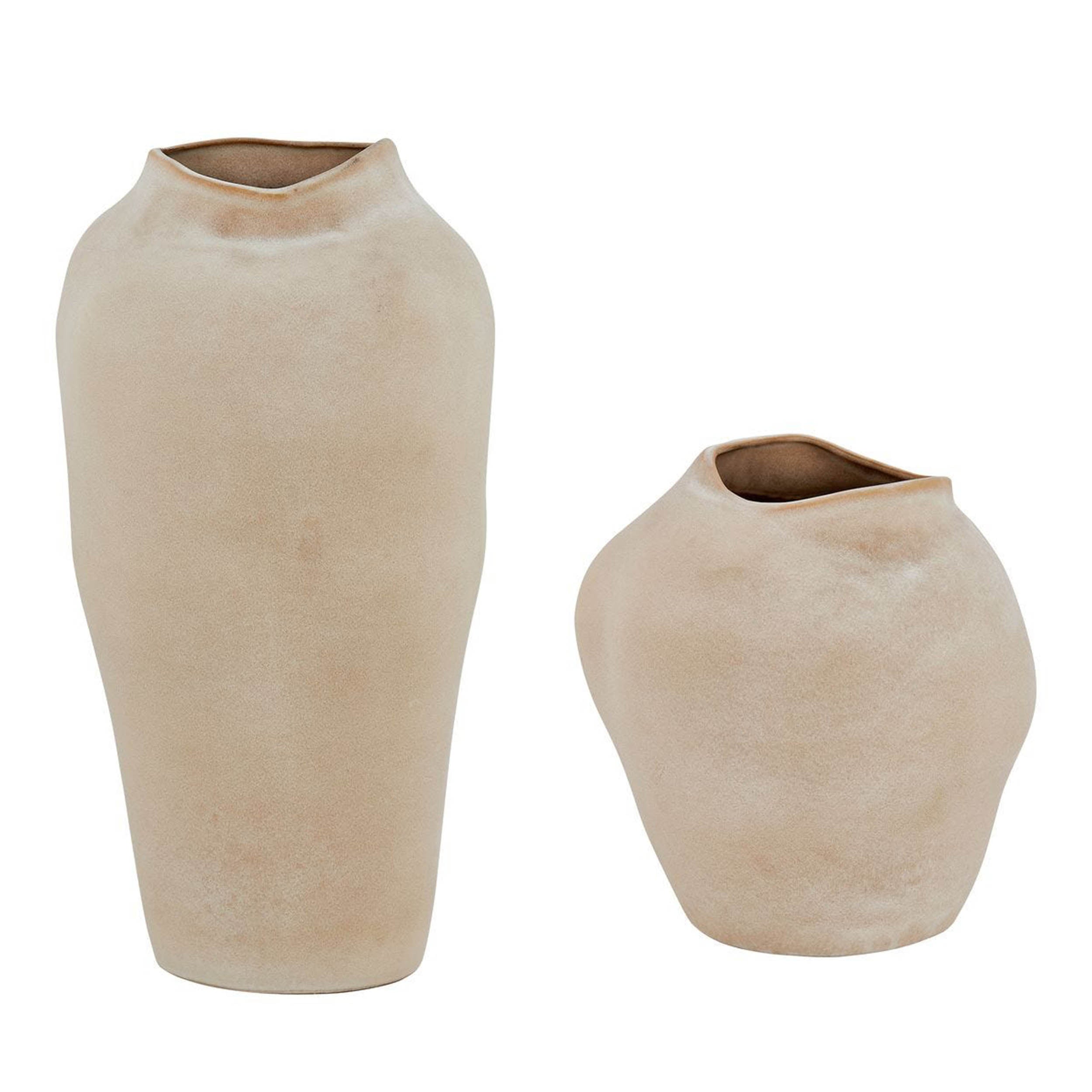 Shadow Play Indoor-Outdoor Vases, Beige, Set of 2