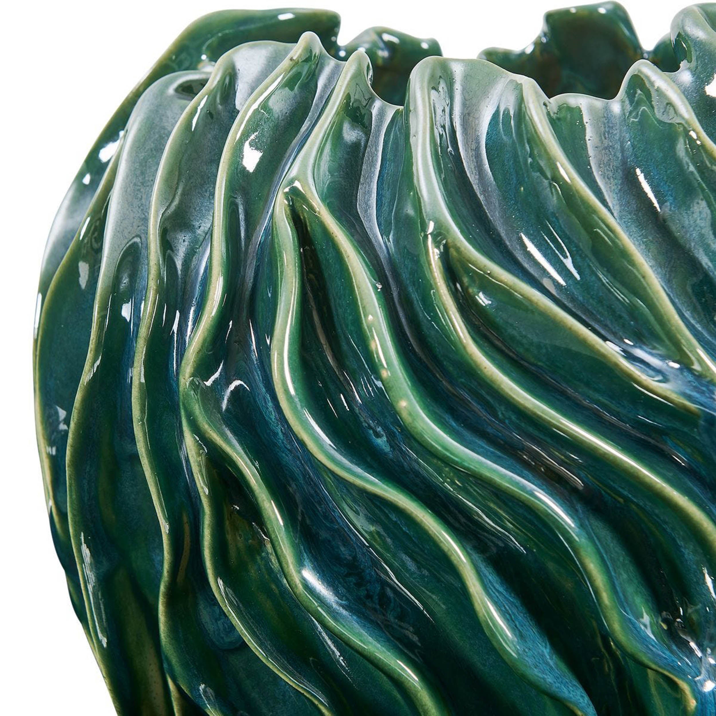 Veridian Ridge Indoor-Outdoor Vases, Green, Set of 2