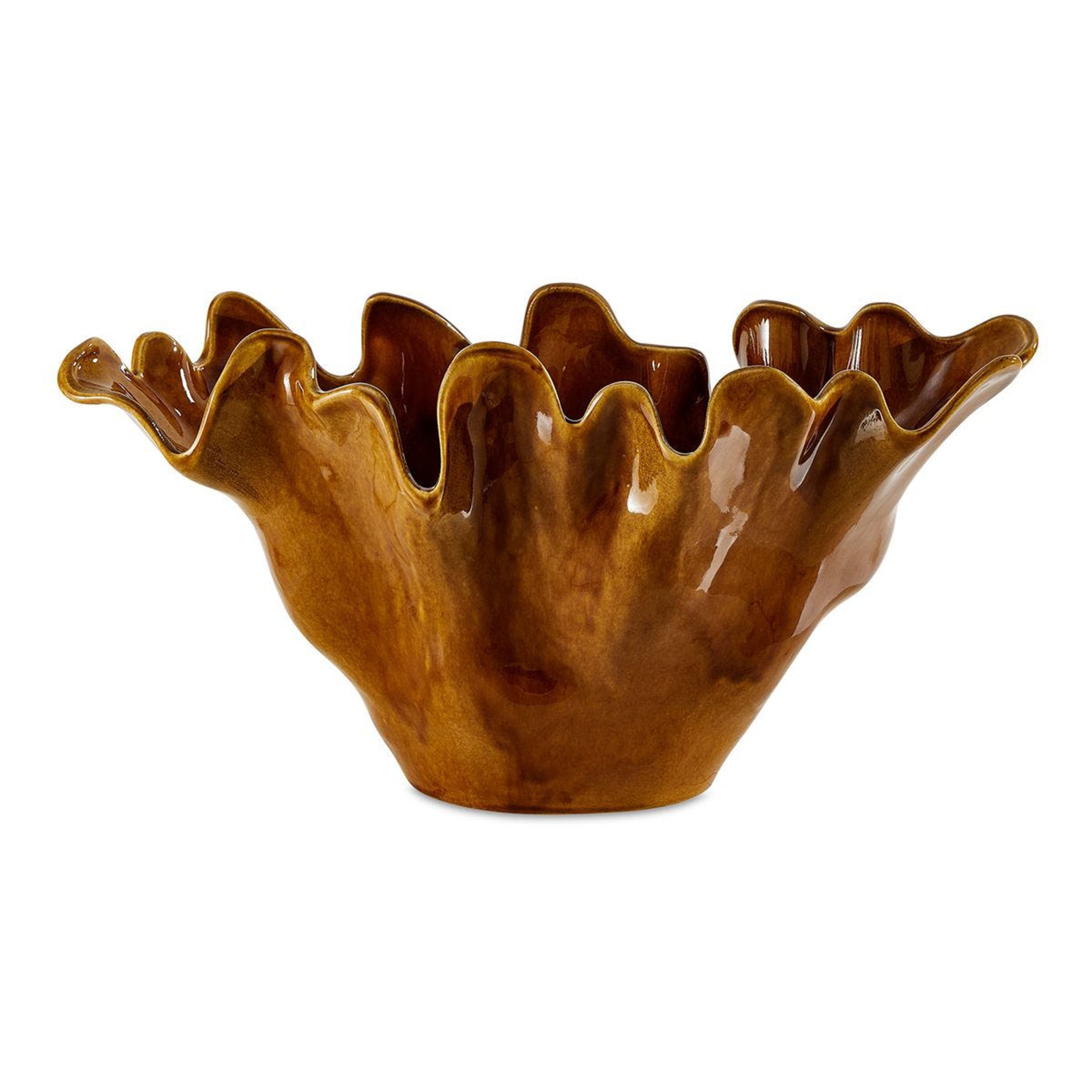 Amber Tide Indoor-Outdoor Bowl, Brown