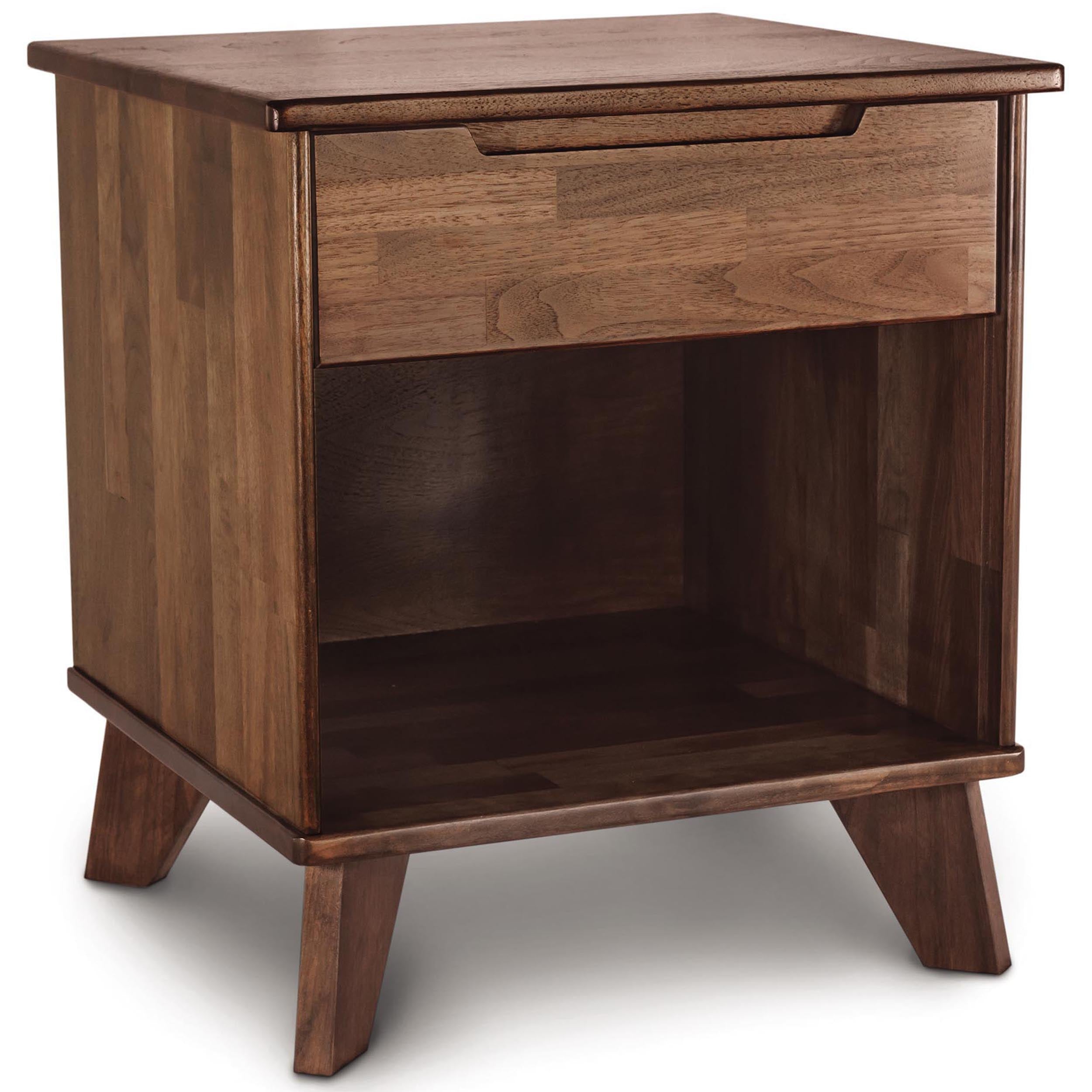 Linn 1 Drawer Nightstand, Natural Walnut