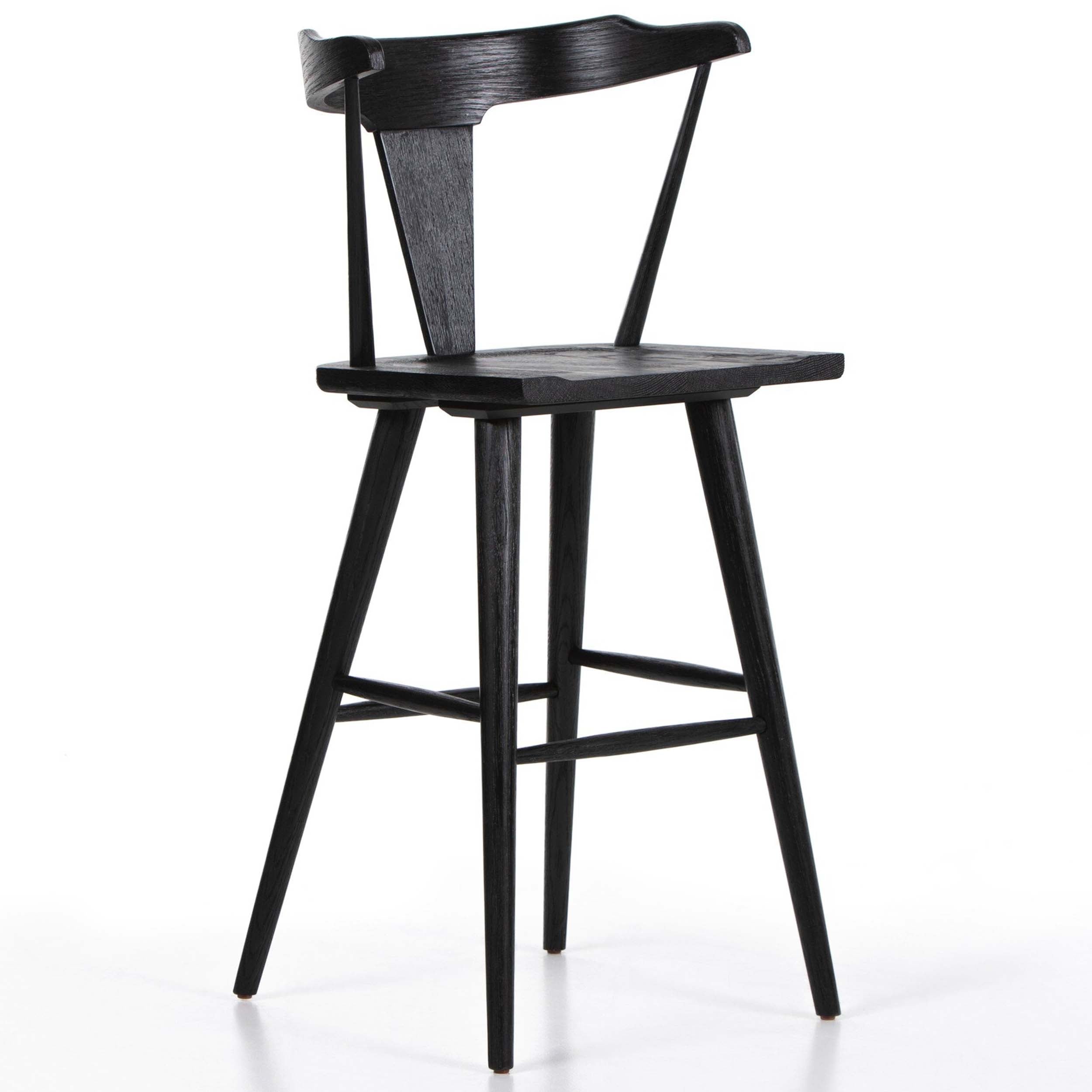 Ripley Bar + Counter Stool, Black Oak