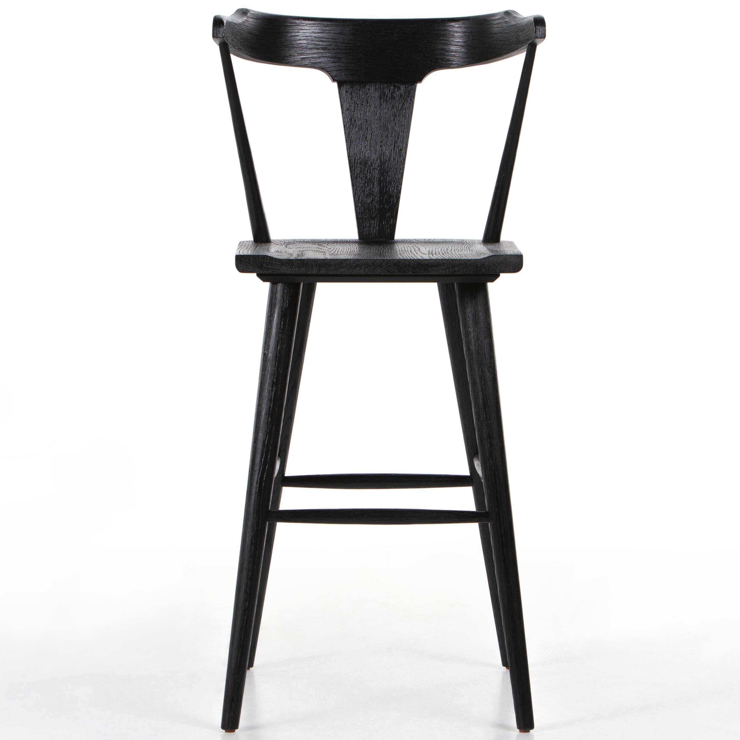 Ripley Bar + Counter Stool, Black Oak