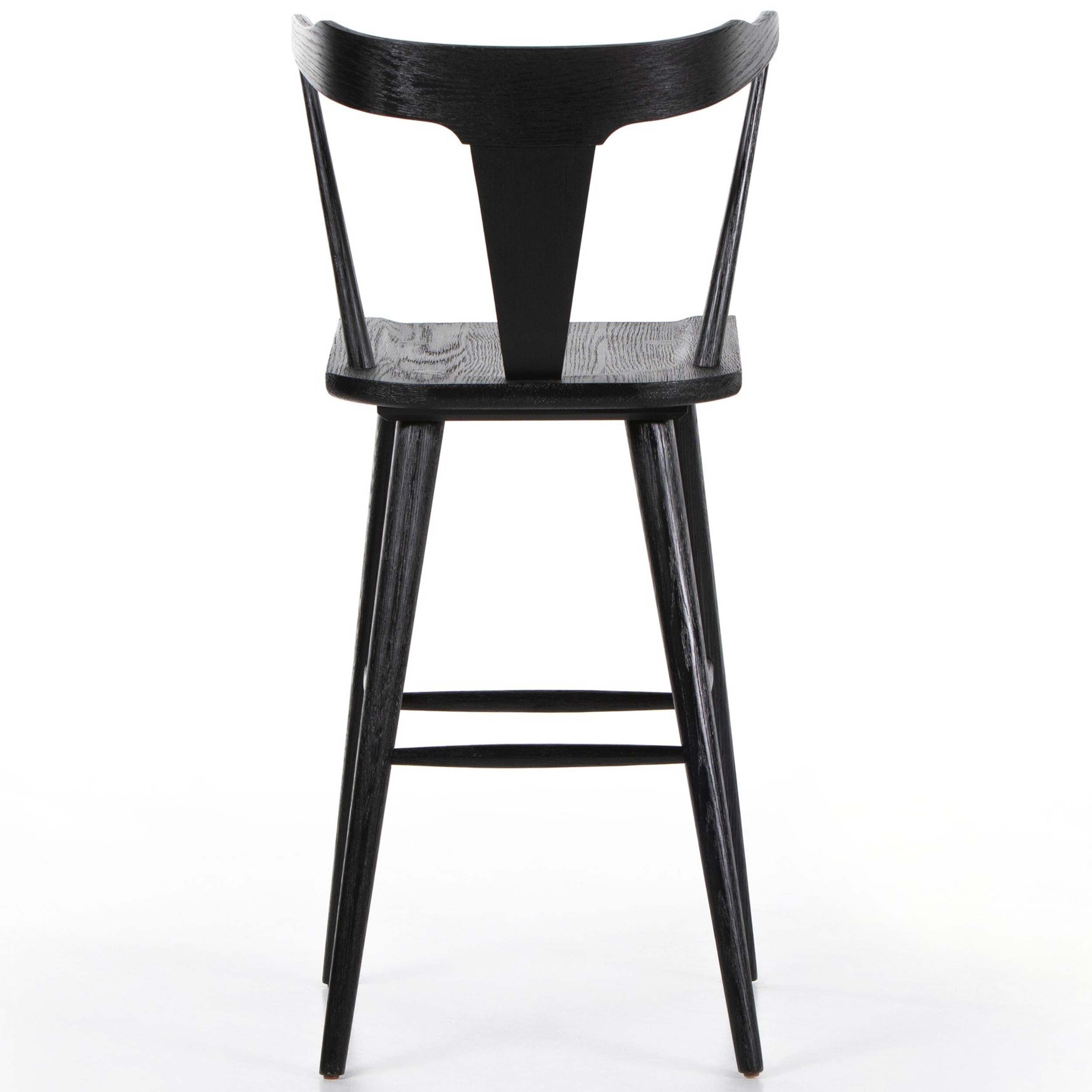 Ripley Bar + Counter Stool, Black Oak