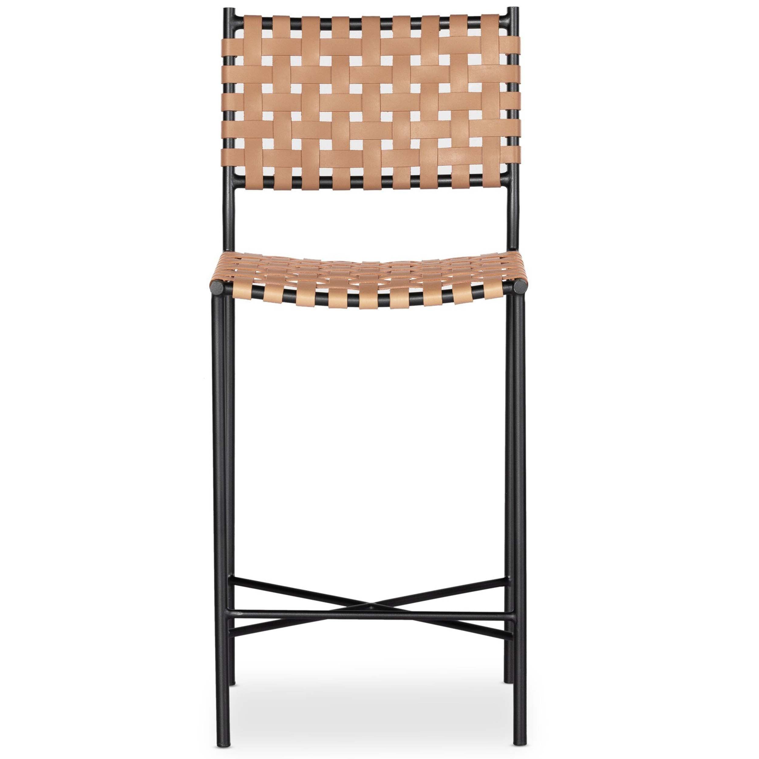 Garza Counter Stool, Natural Leather