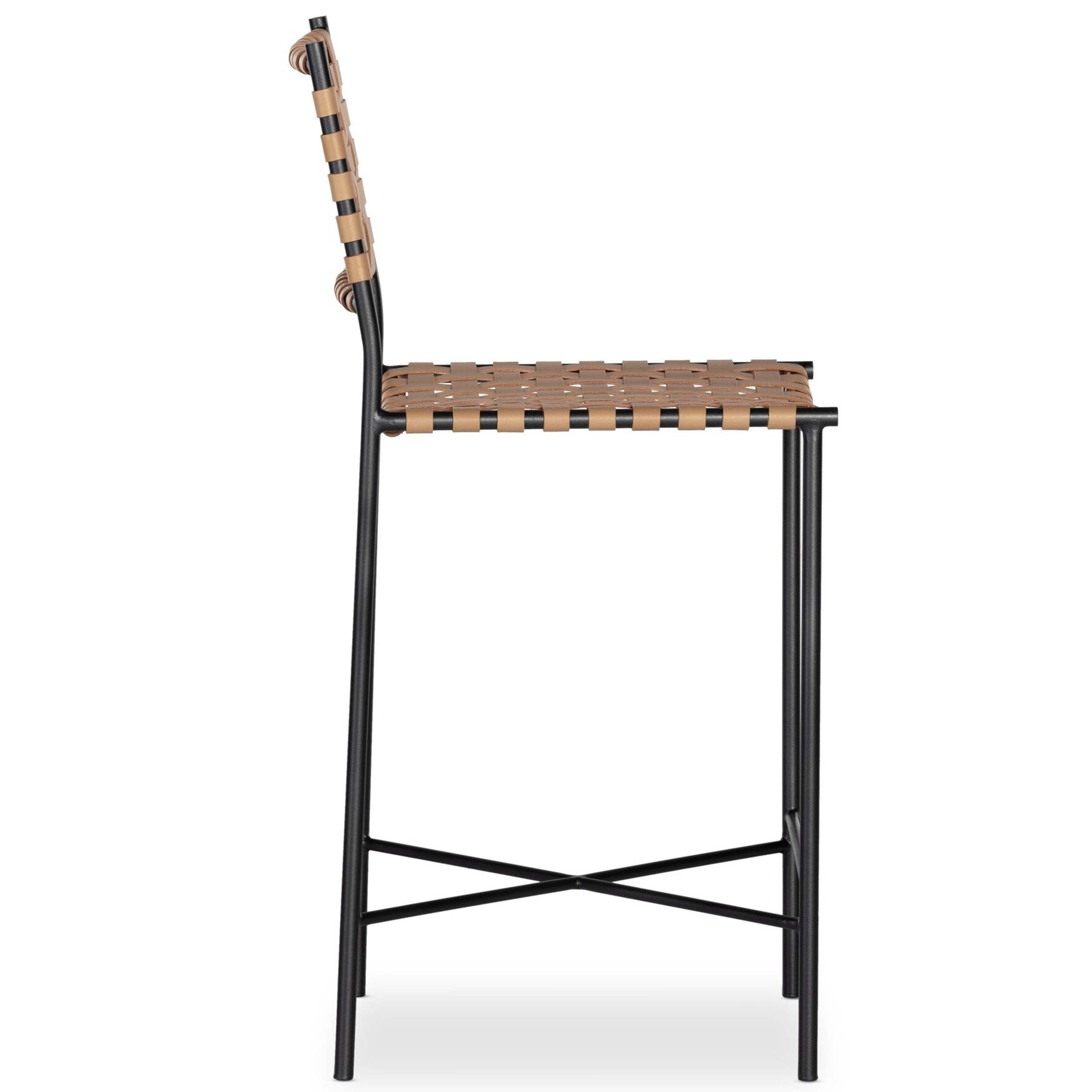 Garza Counter Stool, Natural Leather