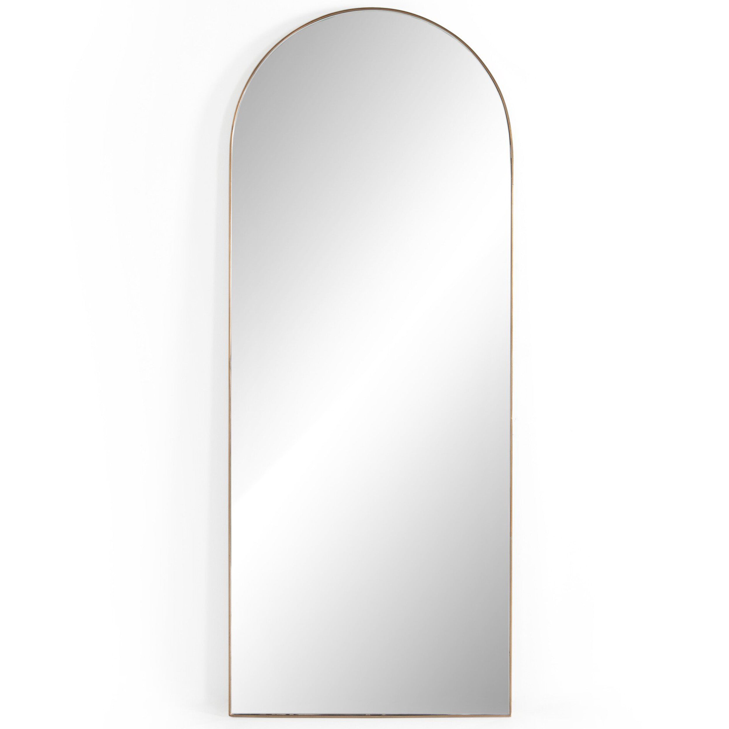 Georgina Floor Mirror, Polished Brass