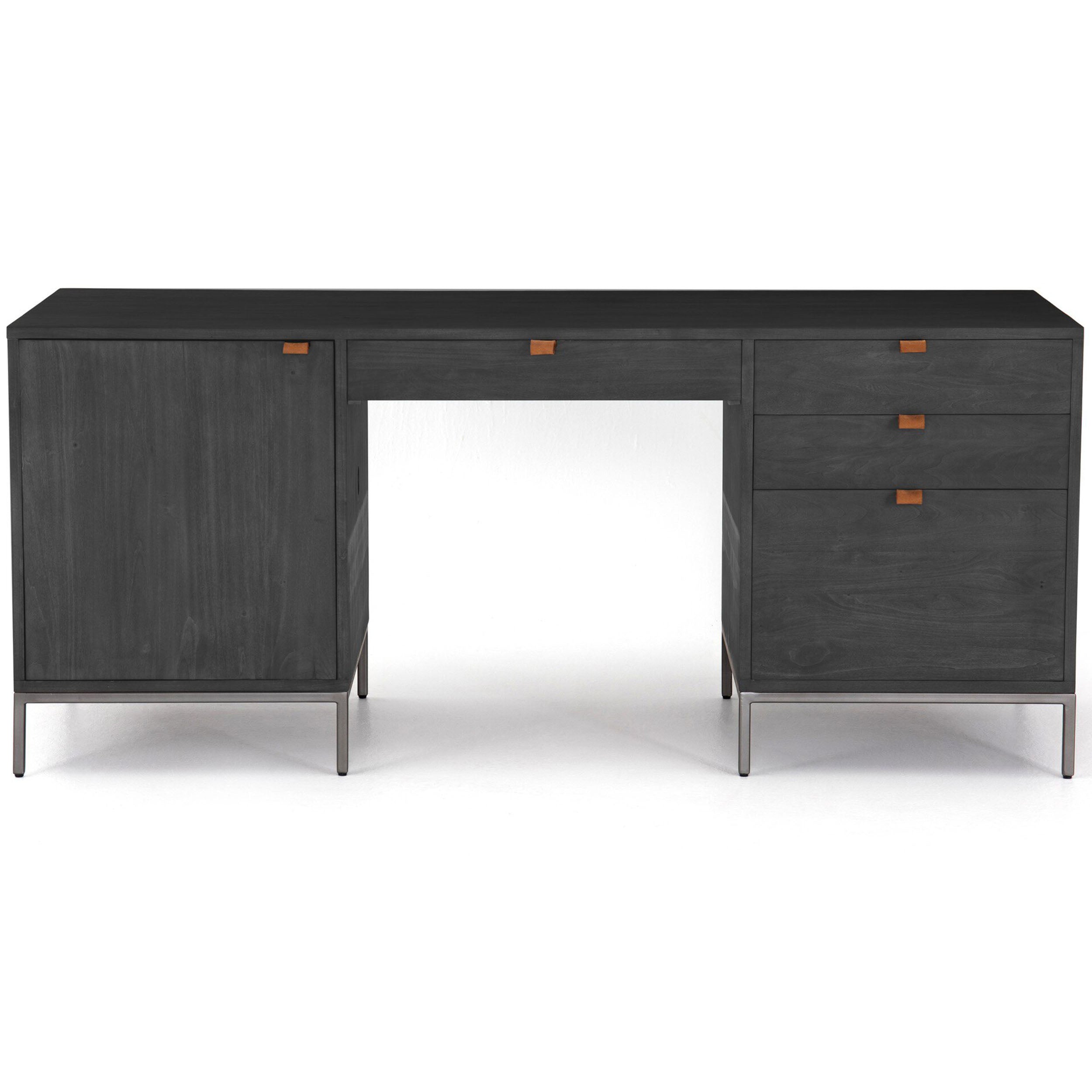 Trey Executive Desk, Black Wash Poplar